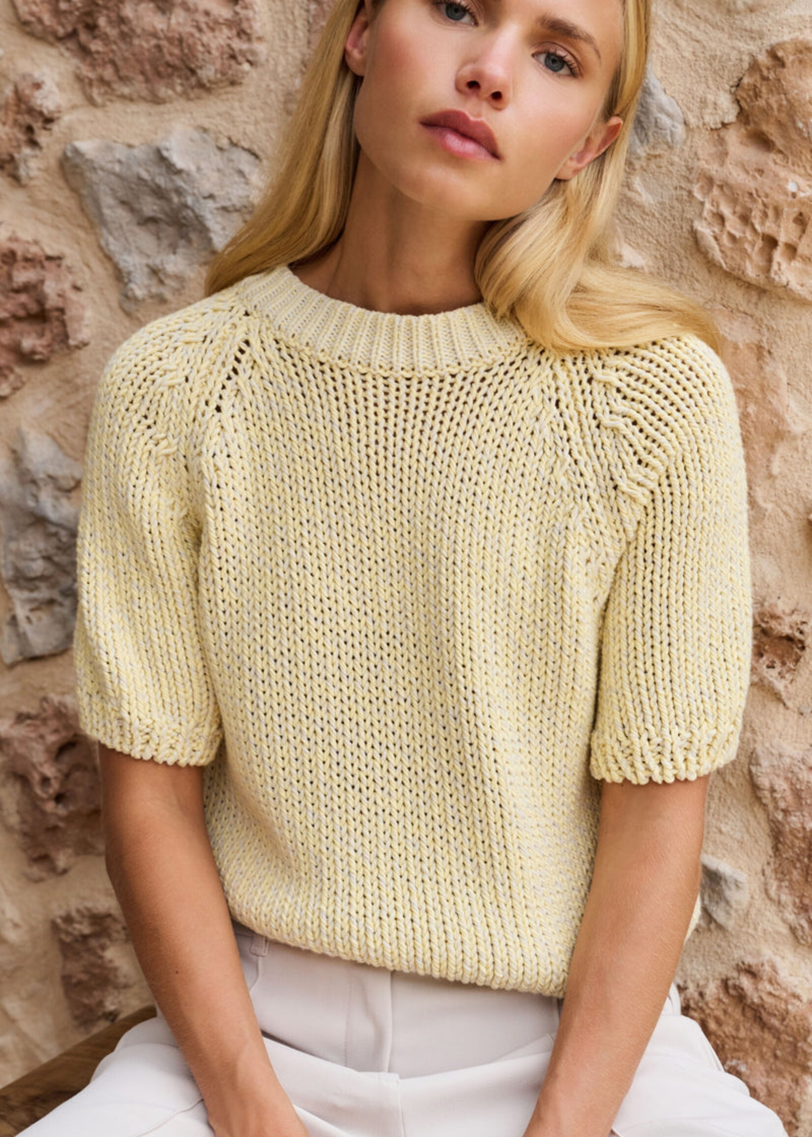 Yaya Women YAYA Heavy Yarn Sweater - Reed Yellow