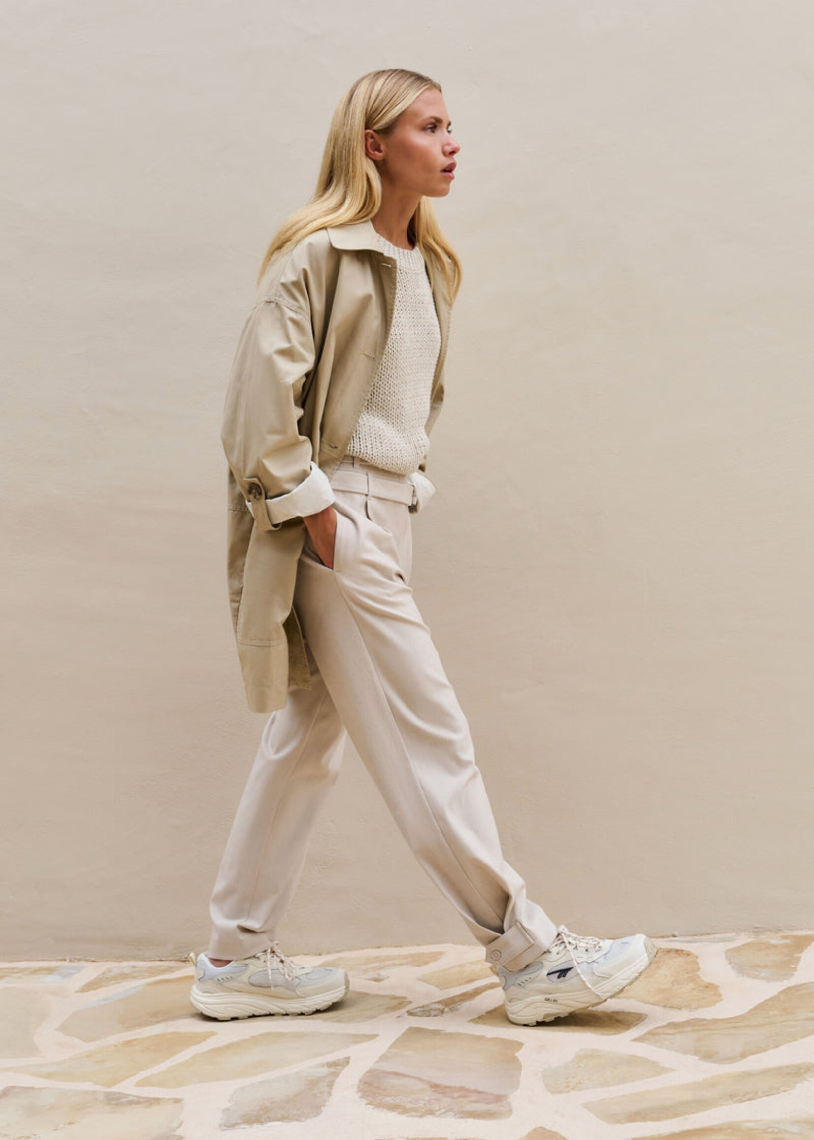 Yaya Women YAYA Pull En Grosse Laine - Kit Beige