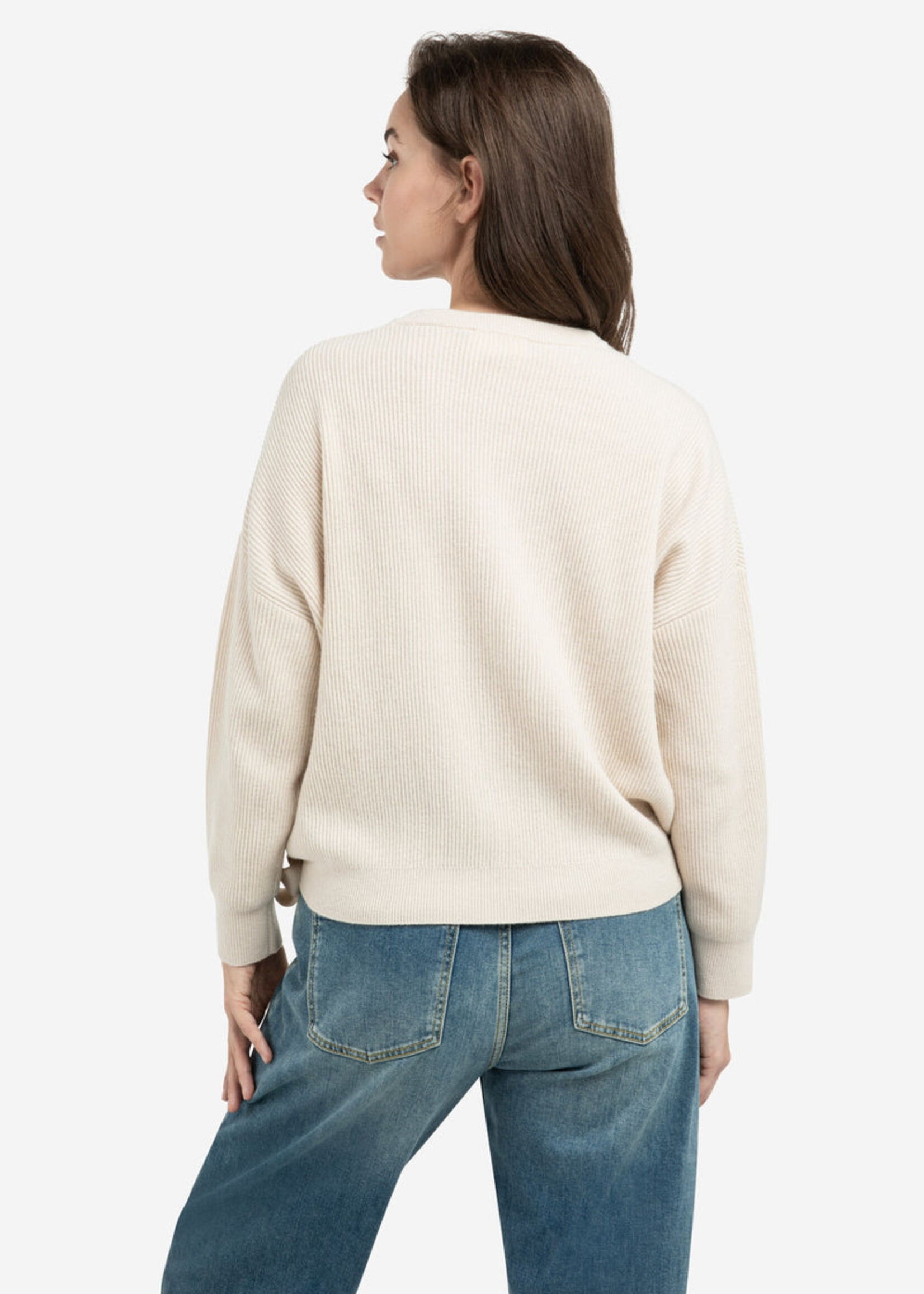 Yaya Women YAYA Knitted Sweater With Cords - Kit Beige