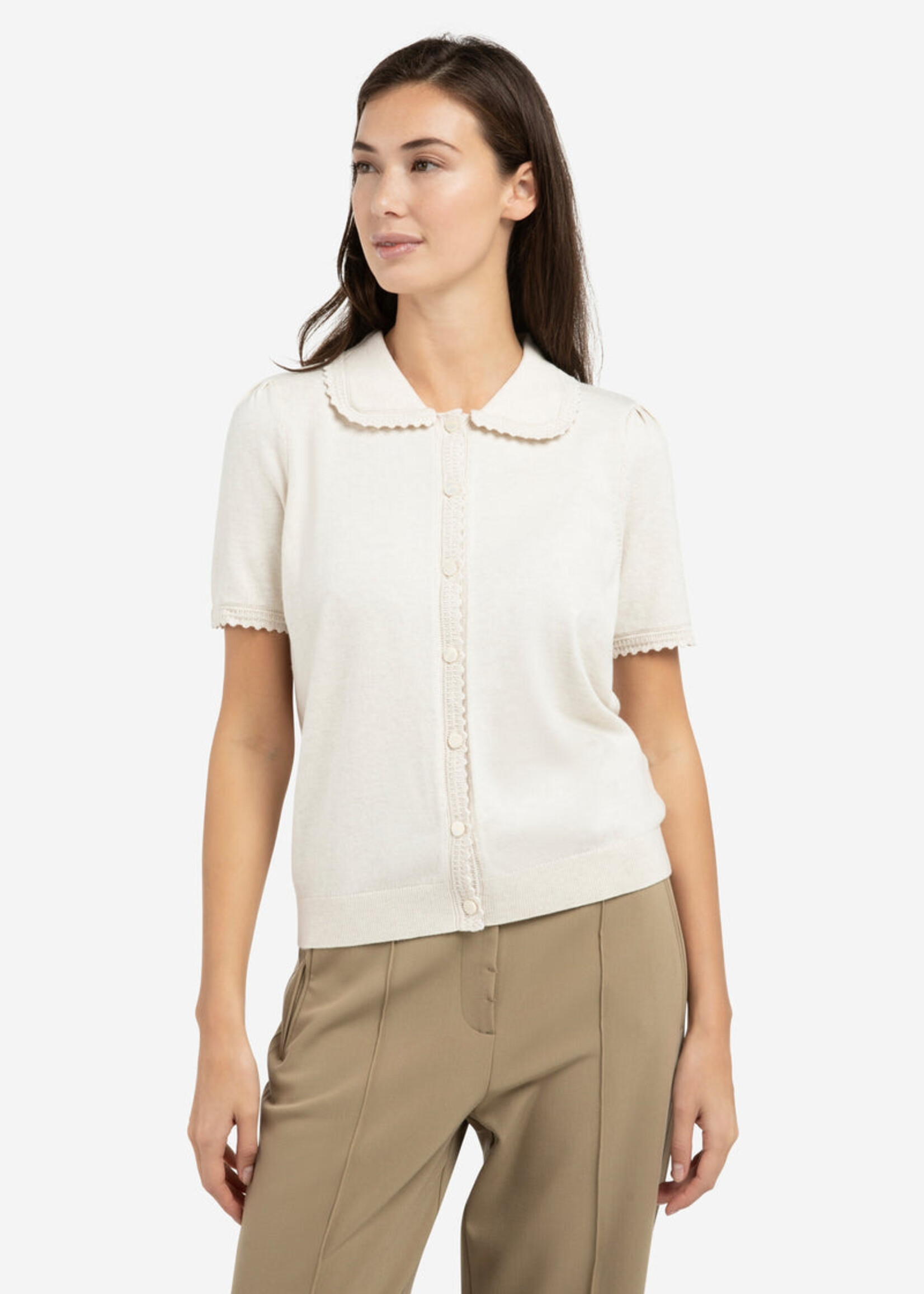 Yaya Women YAYA Gilet SS Avec Tex - Kit Beige