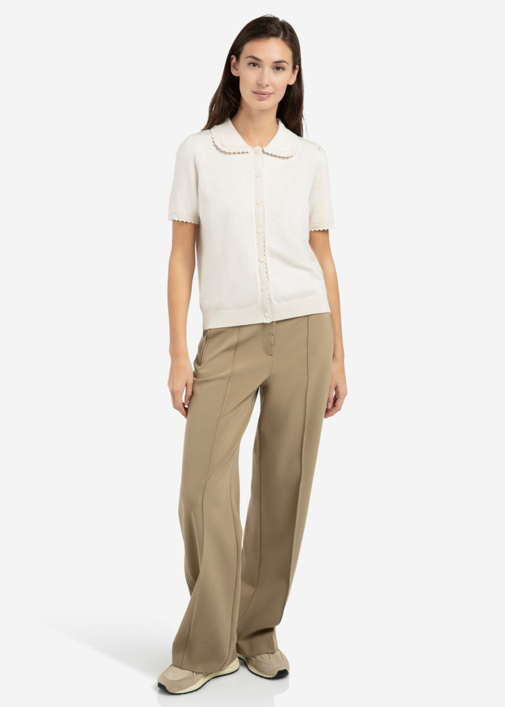 Yaya Women Yaya Women SS Cardigan With Tex - Kit Beige