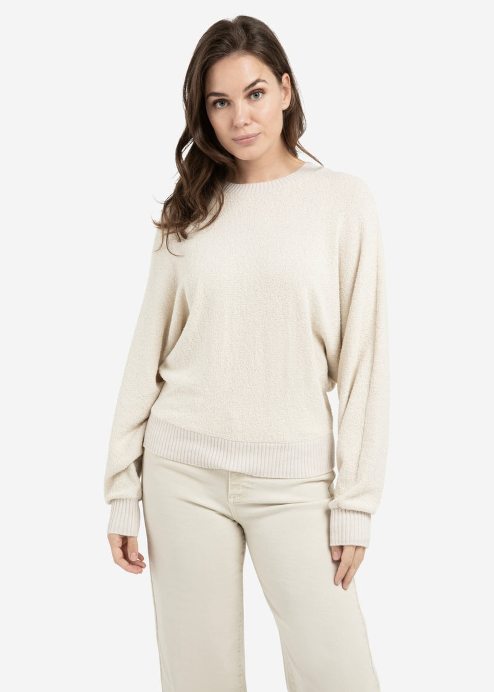 Yaya Women Yaya Women Pull Contrasté À Manches Chauve-Souris - Kit Beige