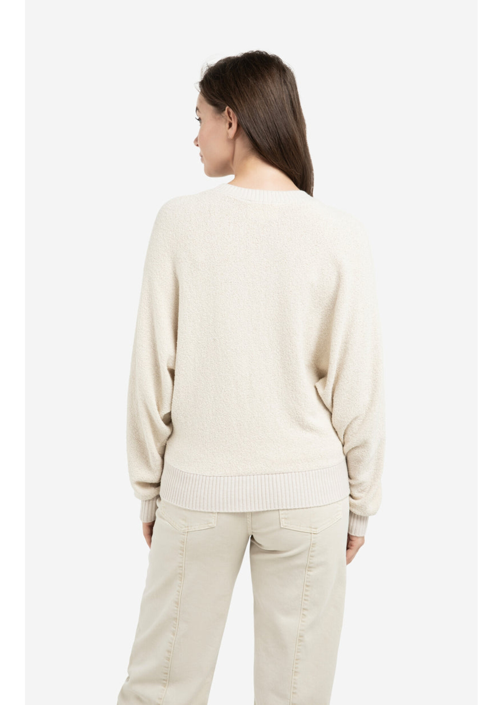 Yaya Women YAYA Pull Contrasté À Manches Chauve-Souris - Kit Beige