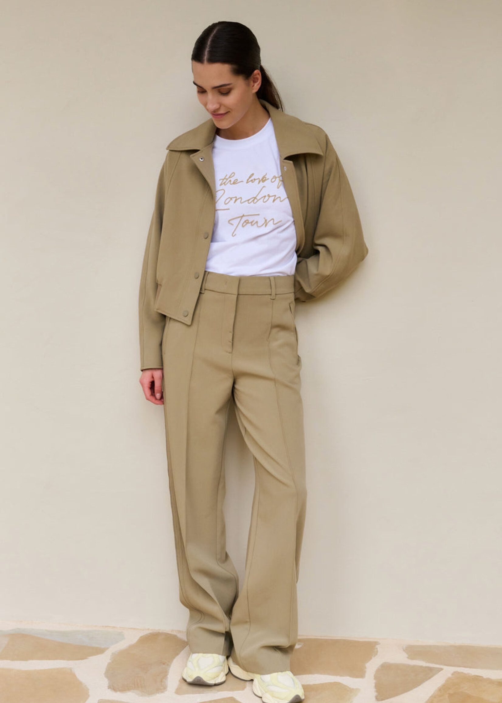 Yaya Women YAYA T-Shirt With Floc - Reed Yellow