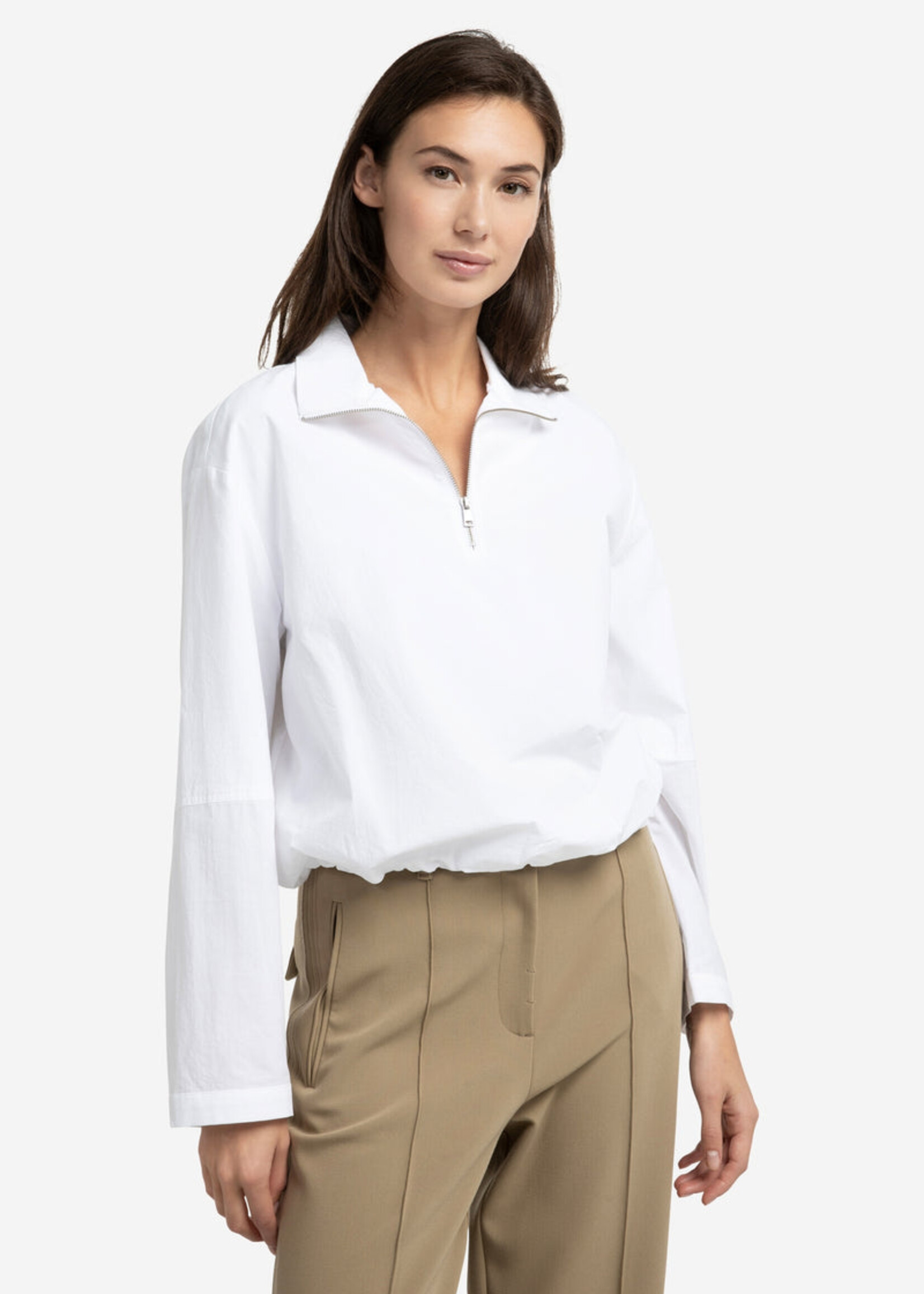 Yaya Women Yaya Women Balloon Top With Zipper - Pure White