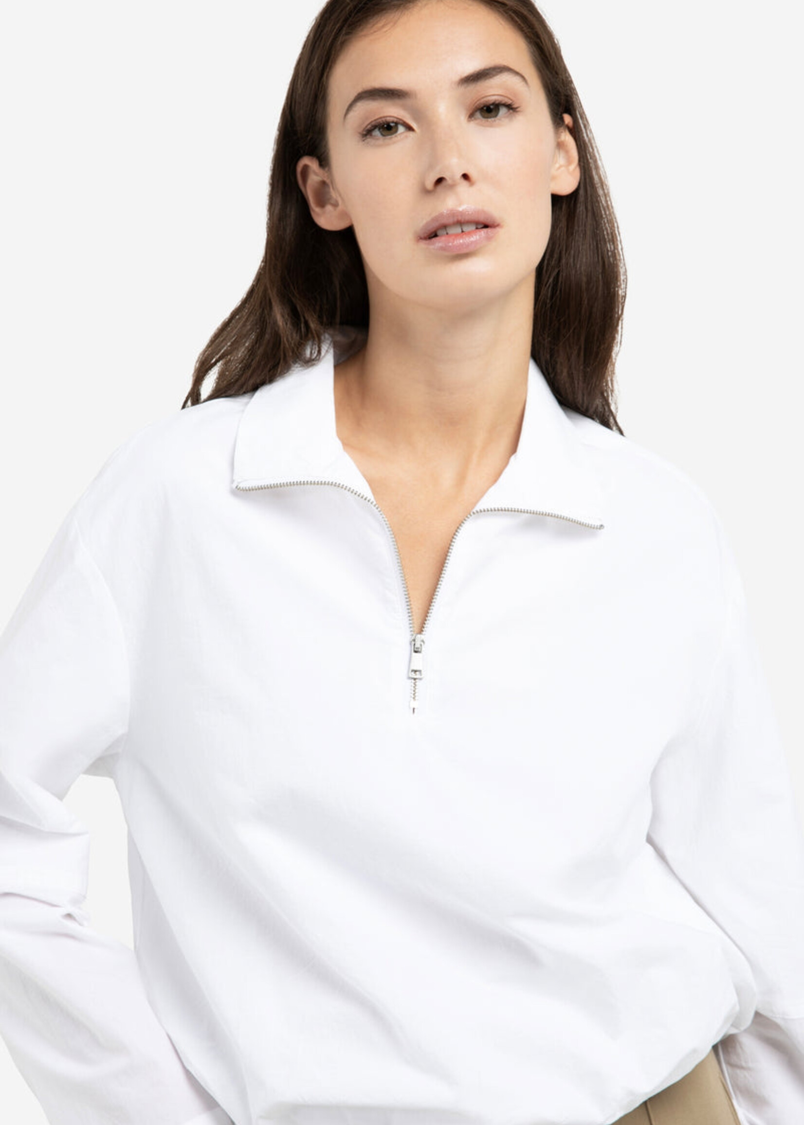 Yaya Women YAYA Balloon Top With Zipper - Pure White