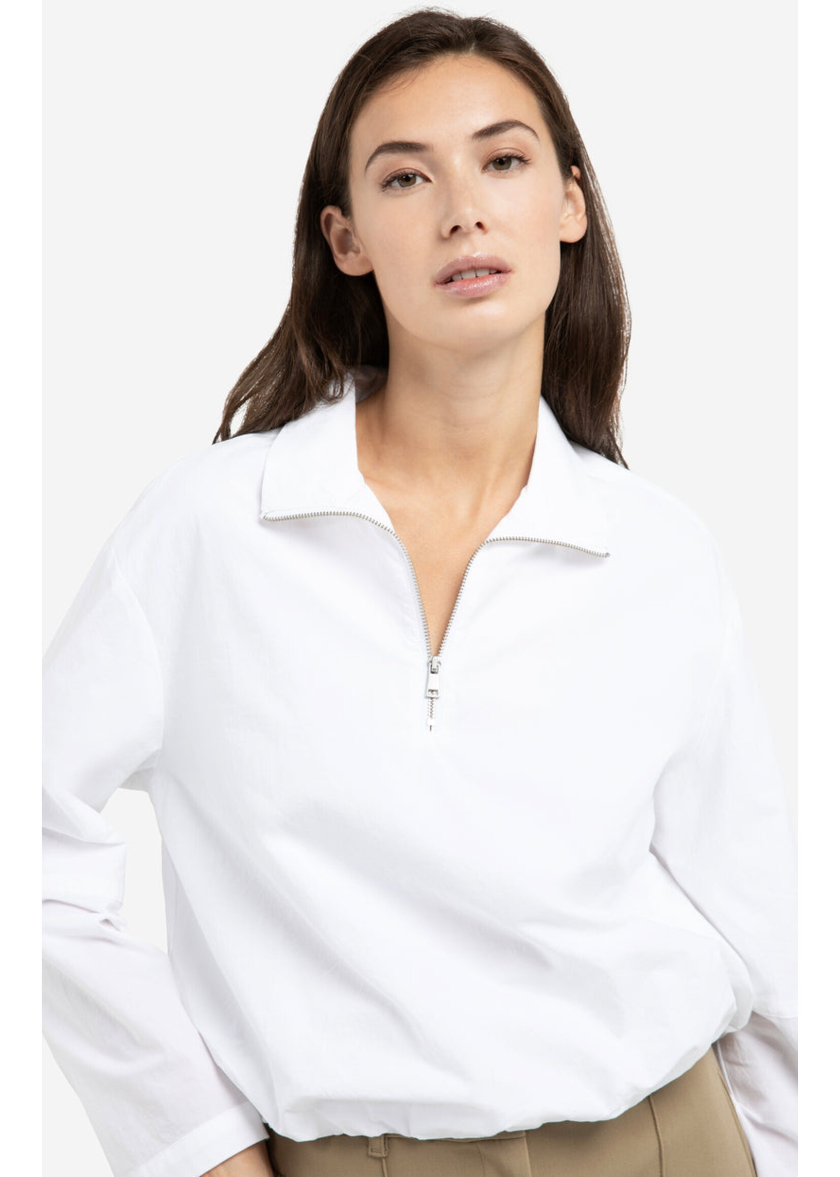 Yaya Women YAYA Balloon Top With Zipper - Pure White