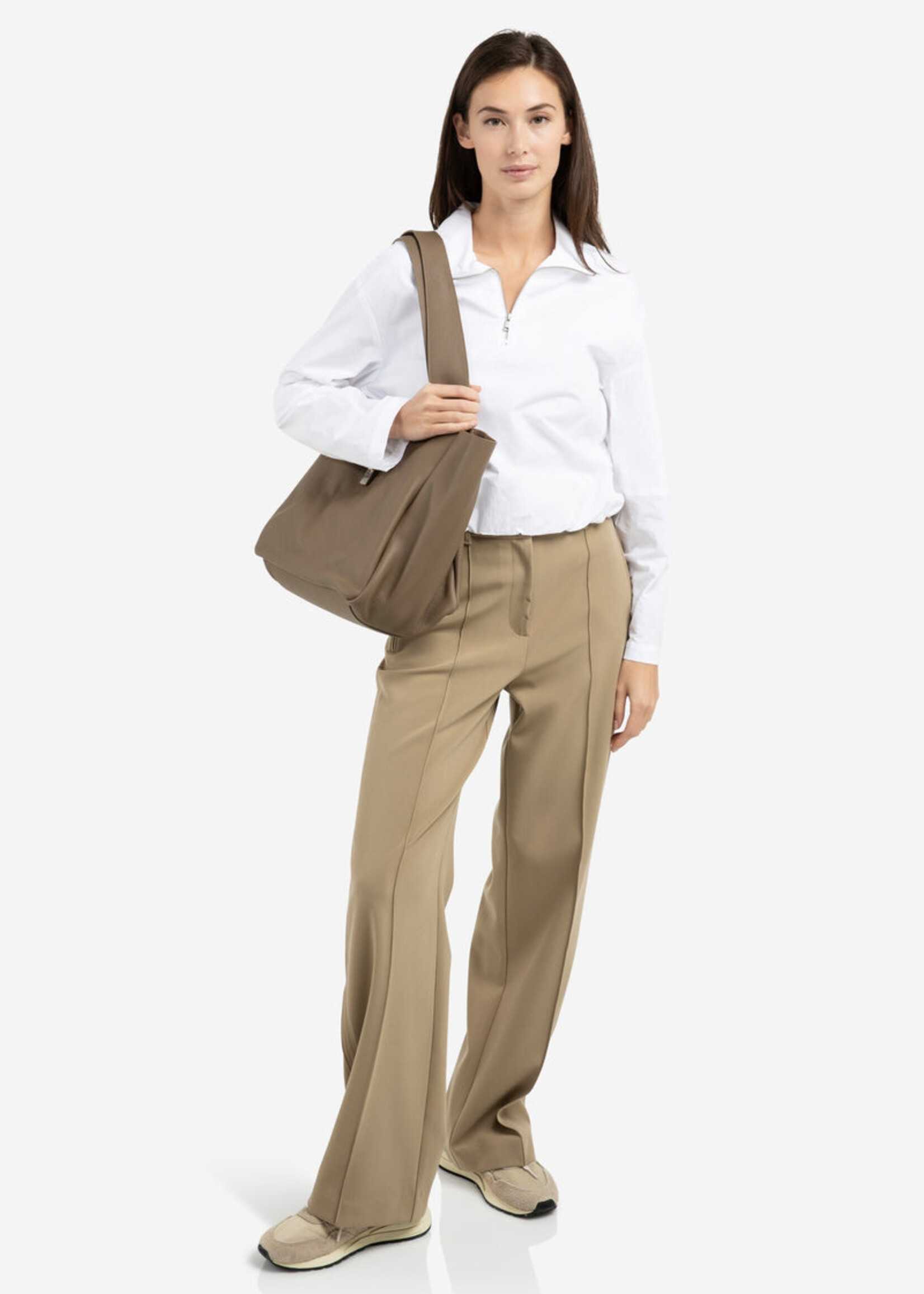 Yaya Women Yaya Women Haut Ballon À Fermeture Éclair - Pur White