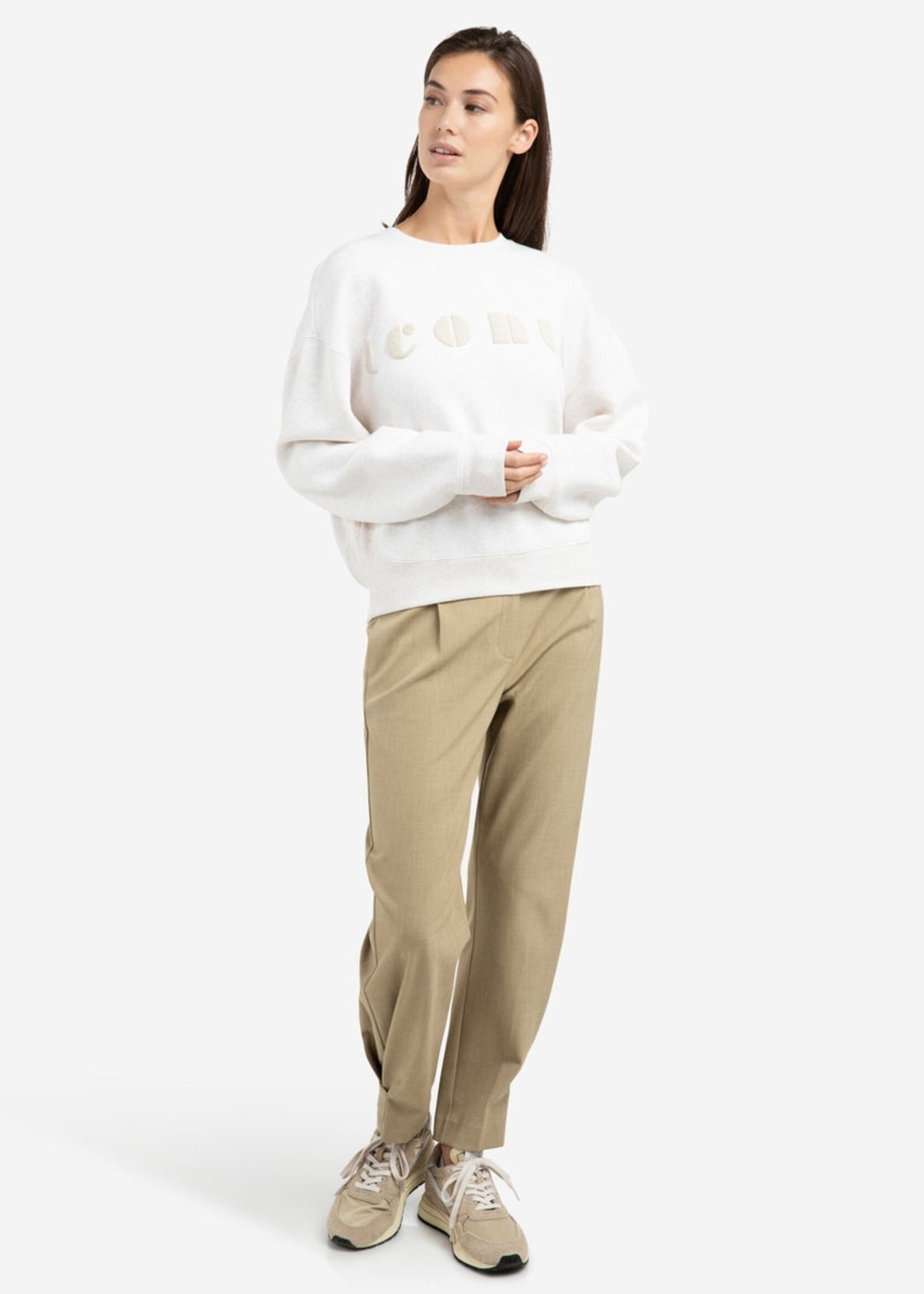 Yaya Women YAYA Sweat-Shirt À Motif - Kit Beige