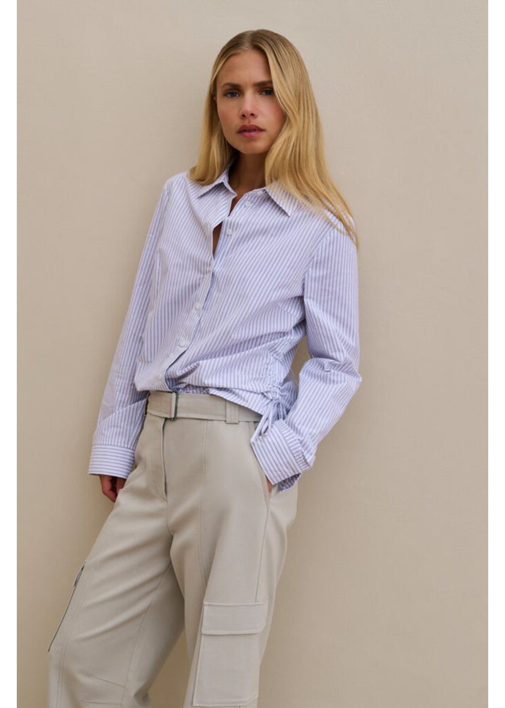 Yaya Women YAYA Fitted Blouse W/Side Drawst - Iron Grey