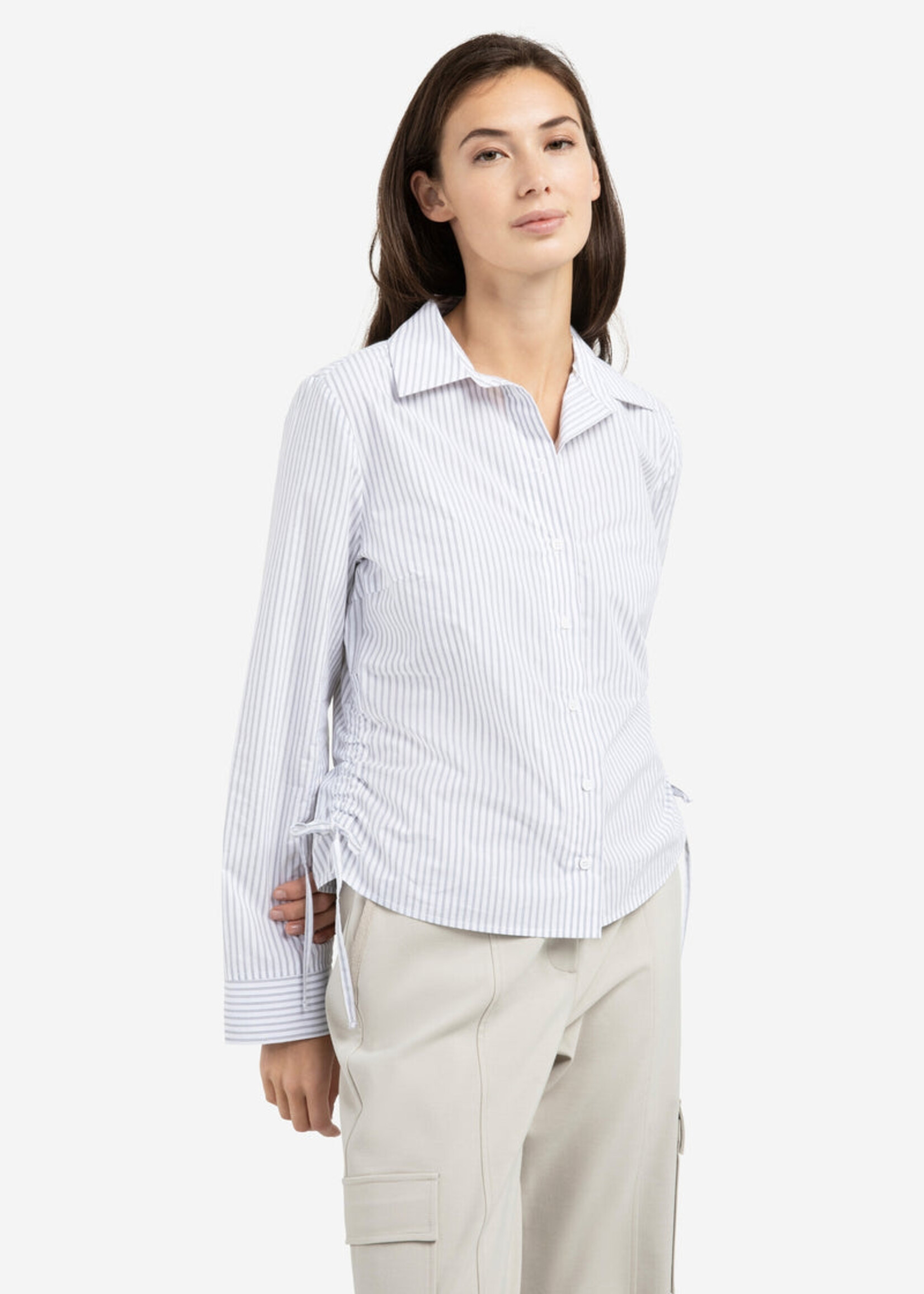 Yaya Women YAYA Chemisier Ajusté À Tiroirs Latéraux - Iron Grey