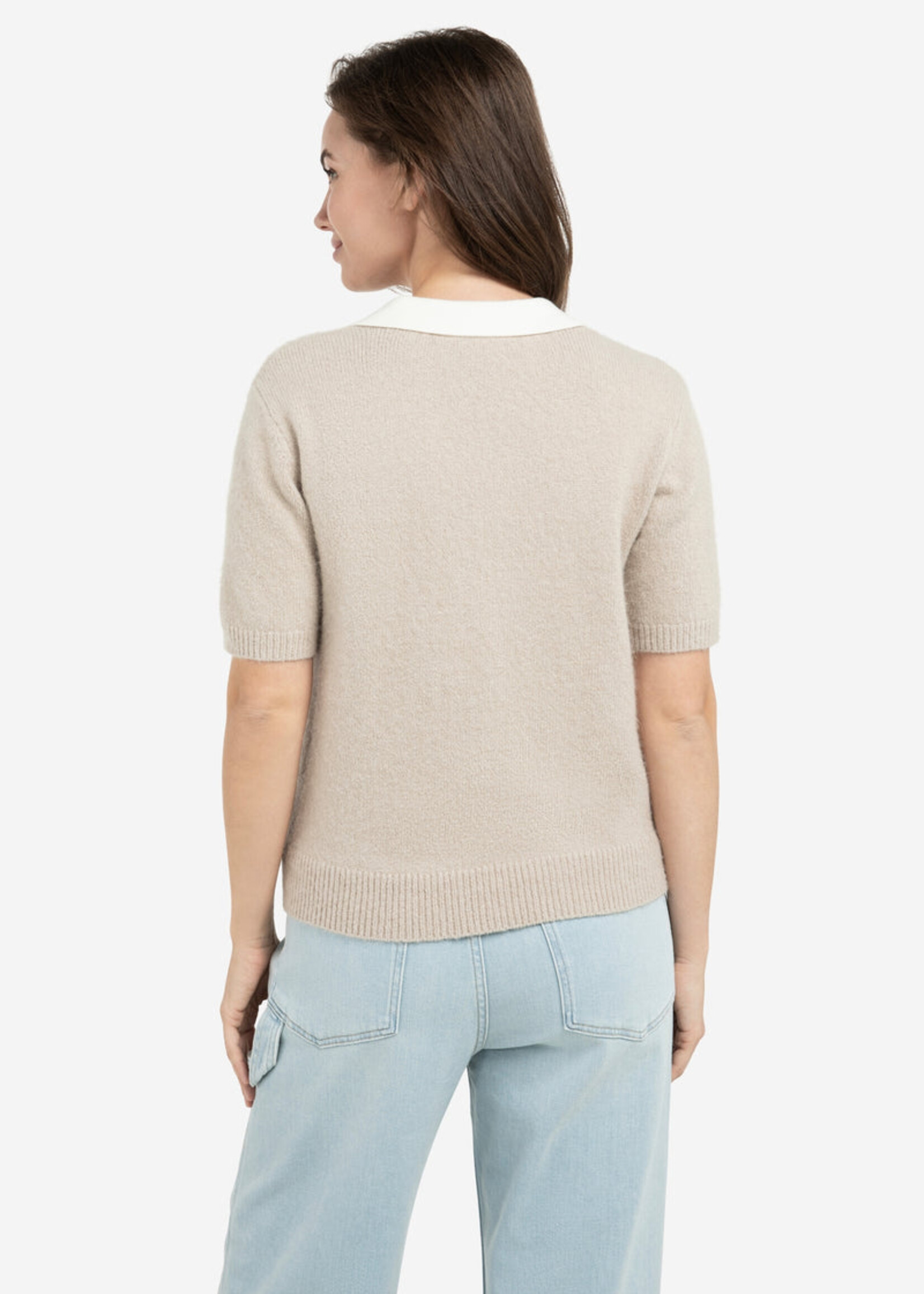 Yaya Women Yaya Women Pull À Col Contrastant - Mist Green