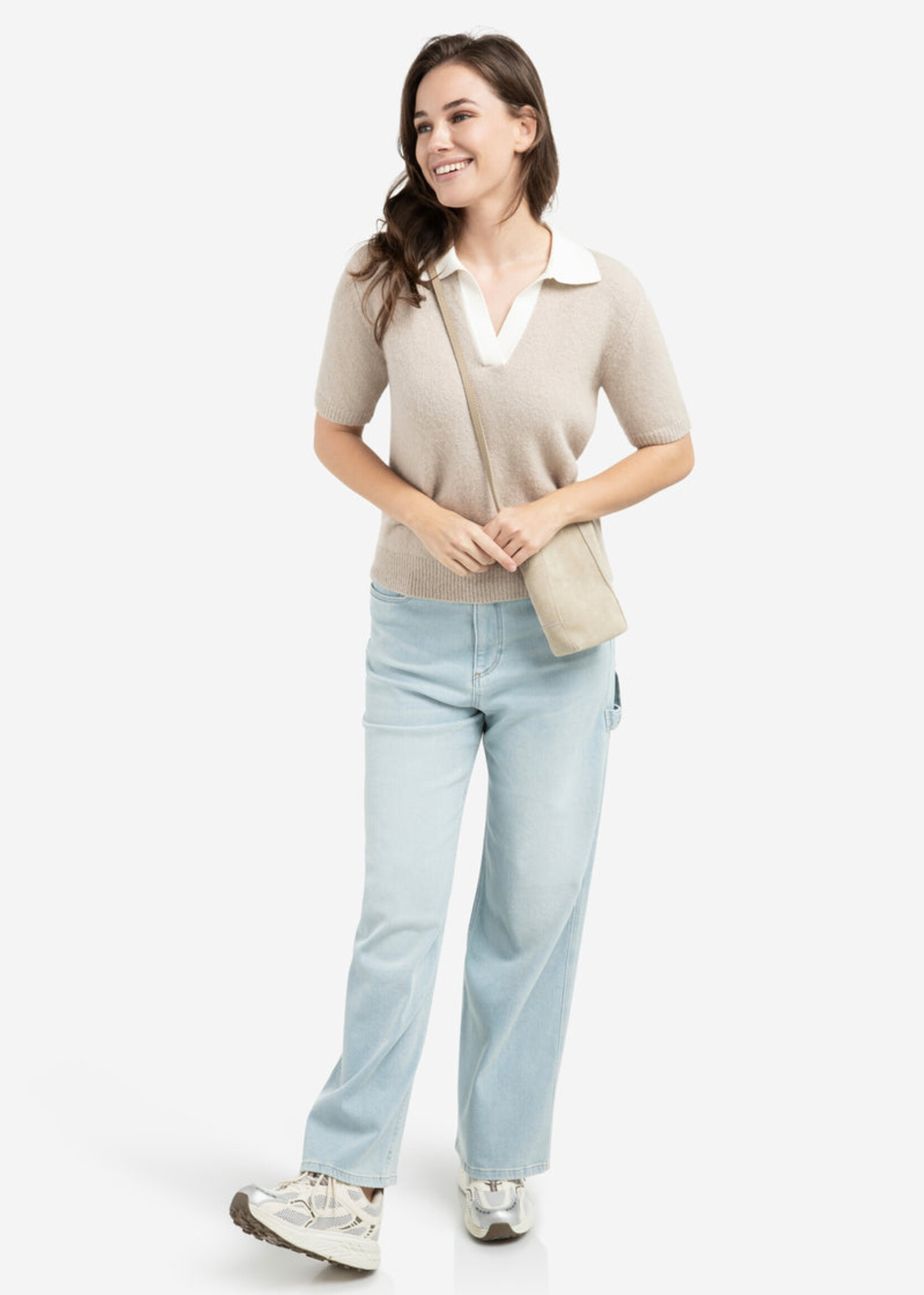 Yaya Women Yaya Women Pull À Col Contrastant - Mist Green