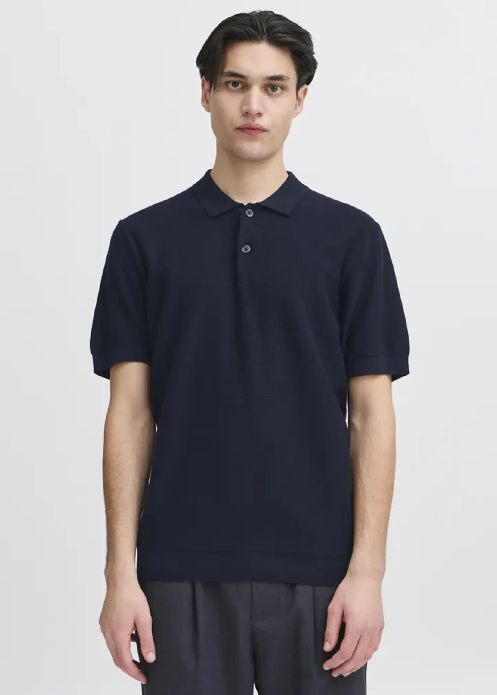 Casual Friday Casual Friday Edward Relaxed Polo Knit - Dark Navy