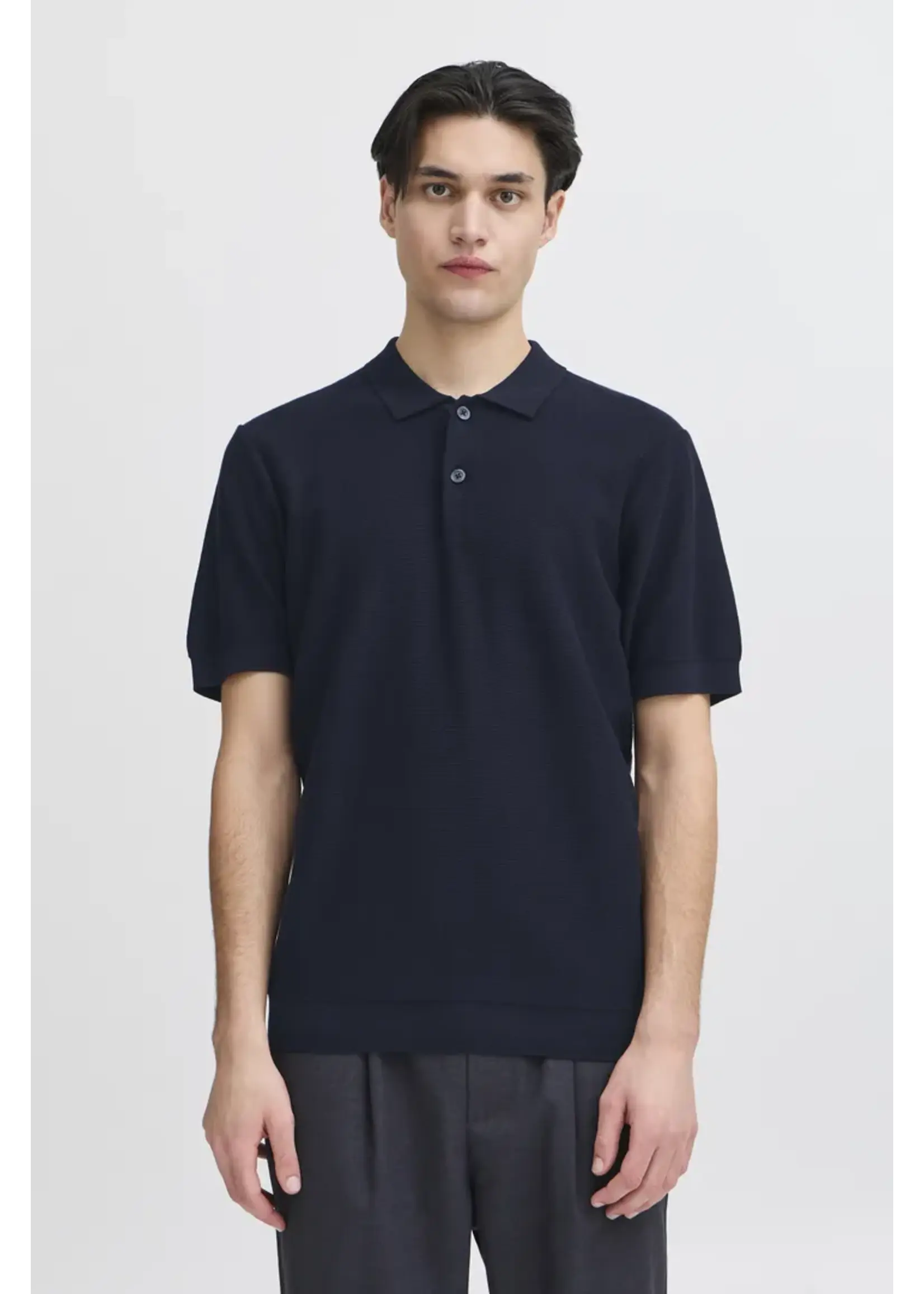 Casual Friday Casual Friday Edward Relaxed Polo Knit - Dark Navy