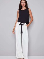 I love Tyler Madison Tyler Madison Pantalon Fiona À Jambes Larges - Cream