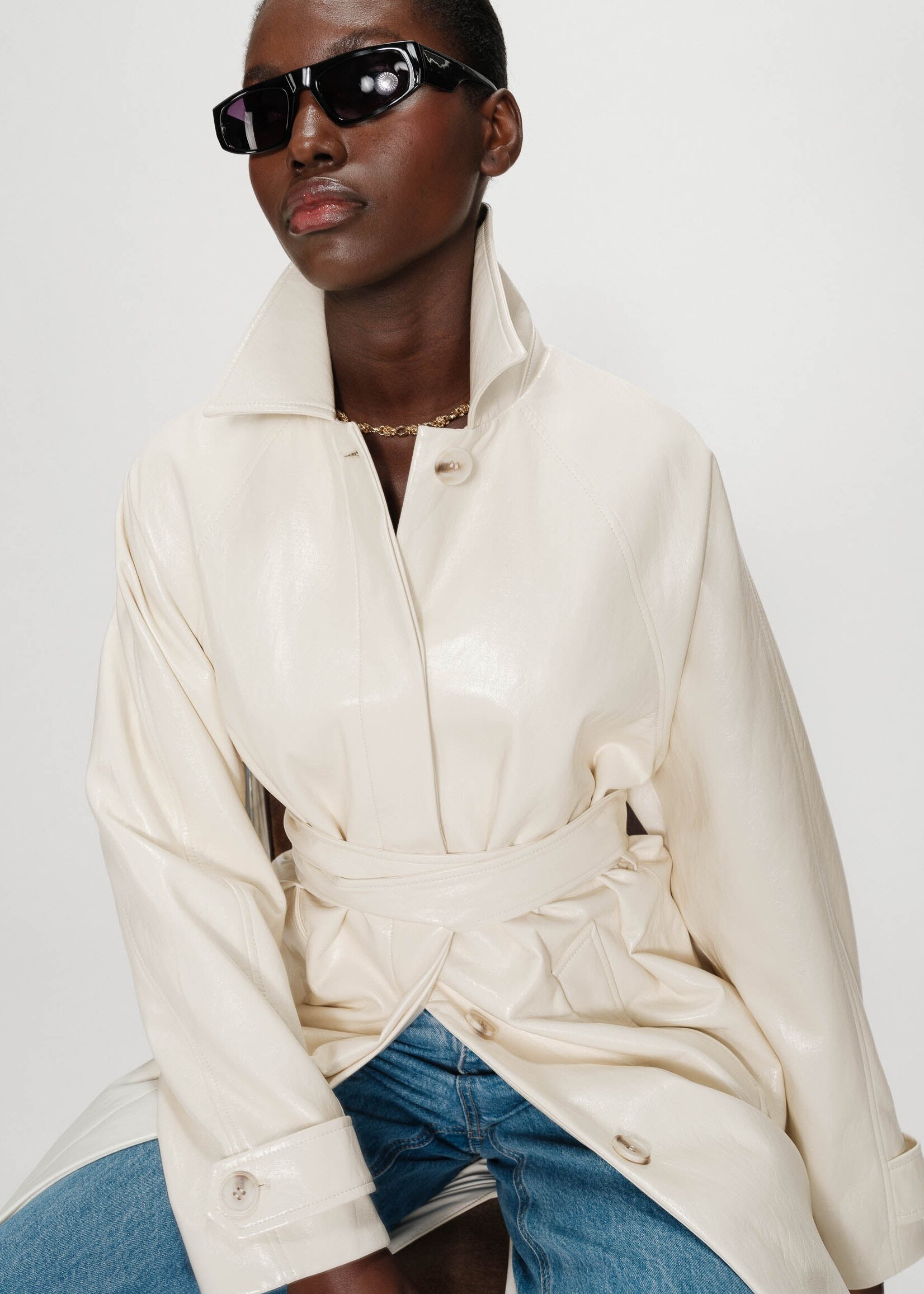 Grace and Mila Grace & Mila Trench-Coat En Velours - Vanille