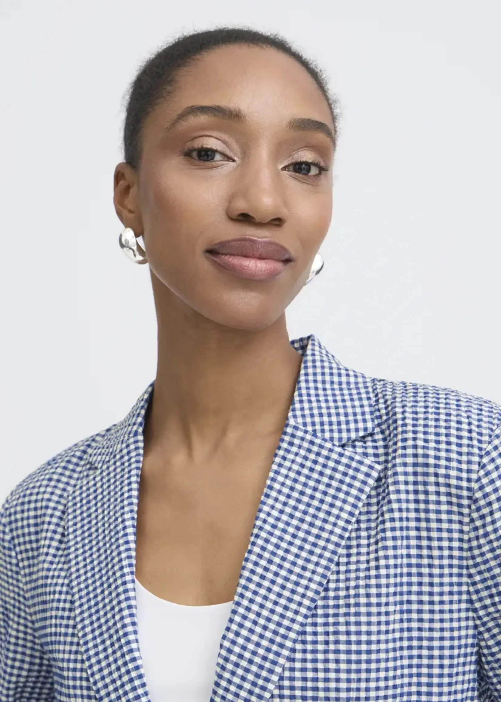 ICHI ICHI Blazer IHJilma - Bleu/Blanc