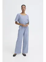 ICHI ICHI Pantalon IHJilma - Bleu/Blanc