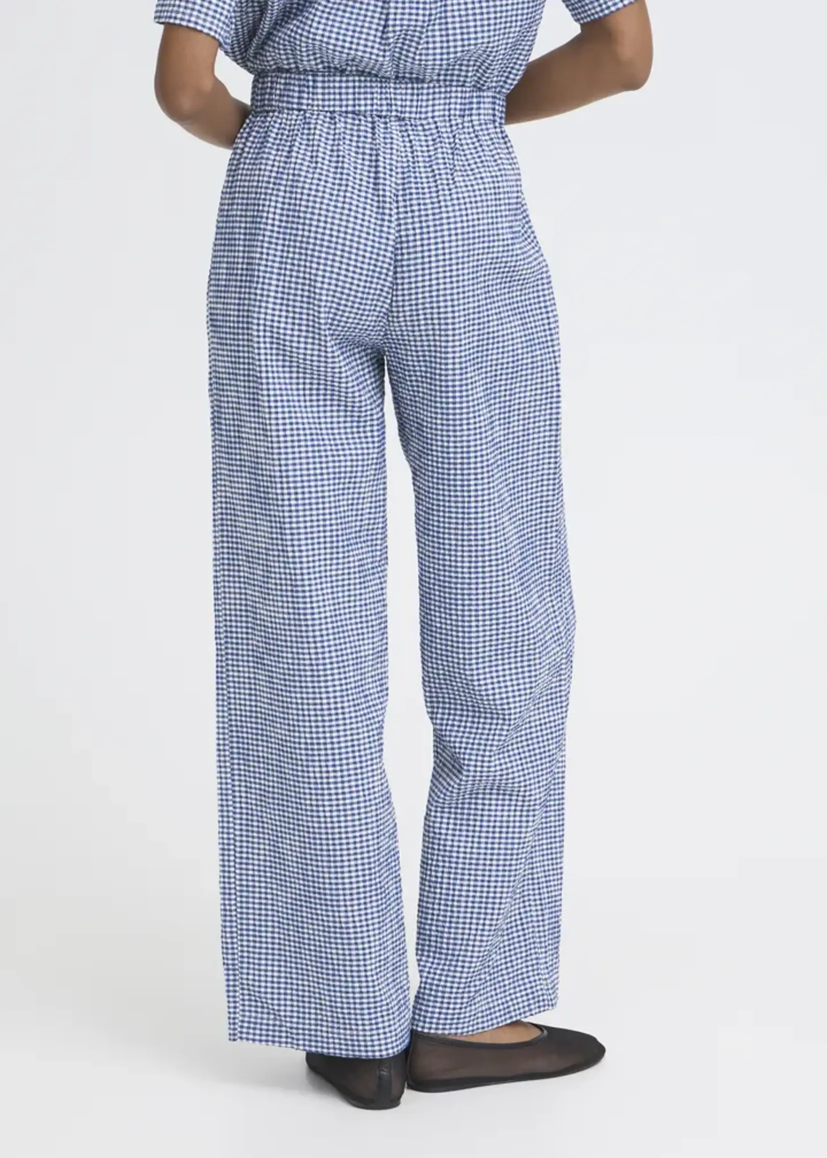 ICHI ICHI Pantalon IHJilma - Bleu/Blanc