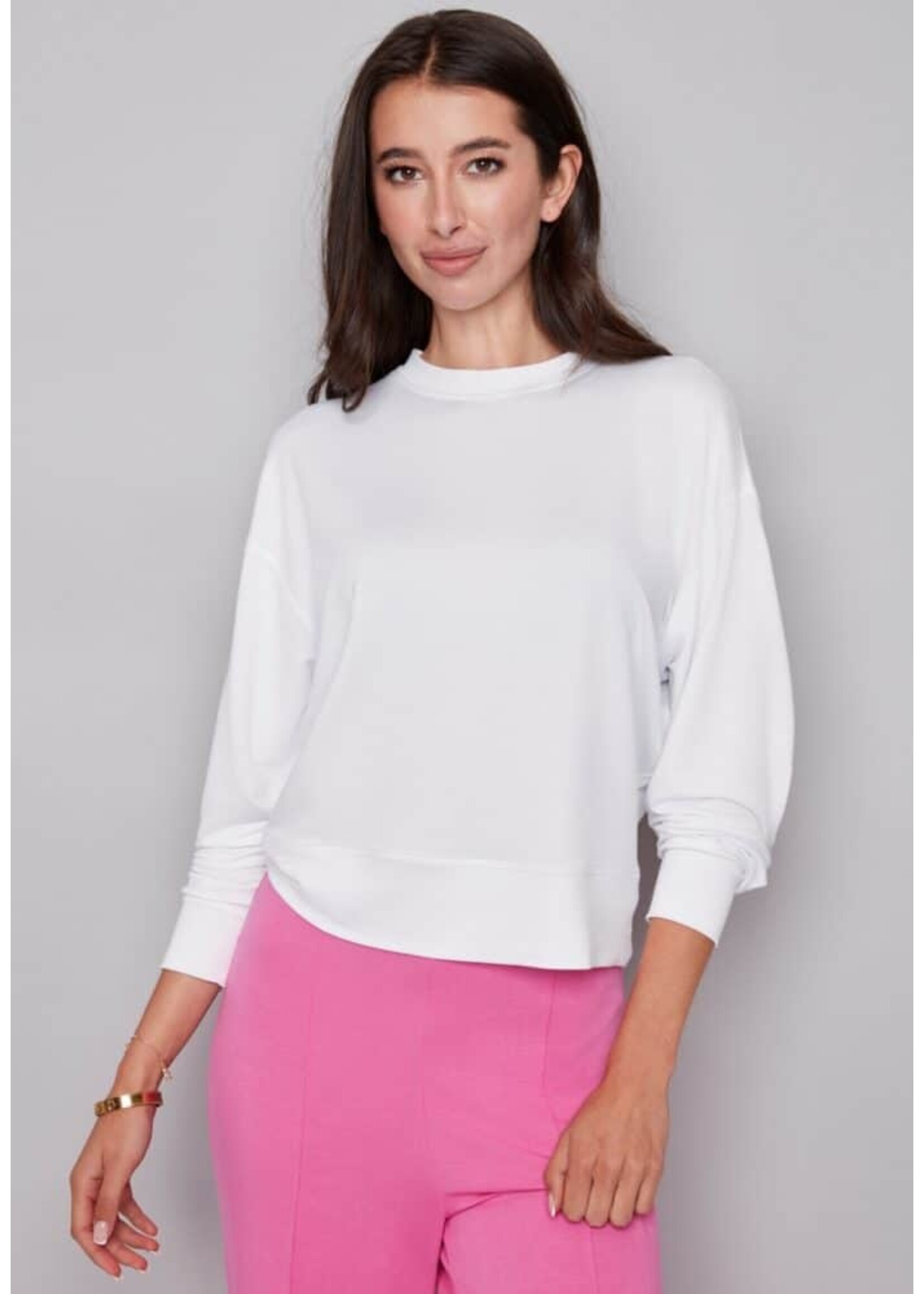 I love Tyler Madison Tyler Madison Alessia Crew Neck Top - White