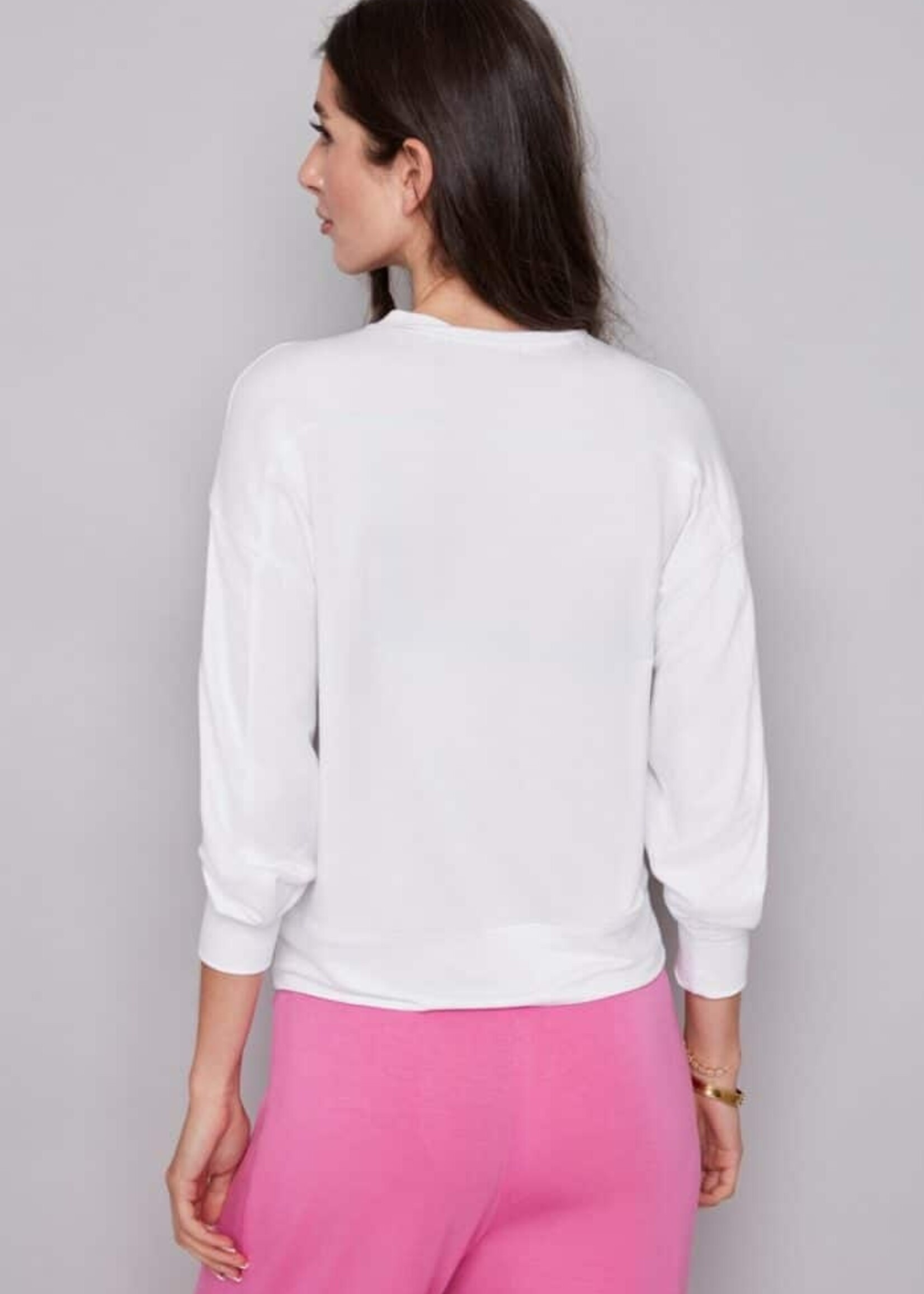 I love Tyler Madison Tyler Madison Alessia Crew Neck Top - White