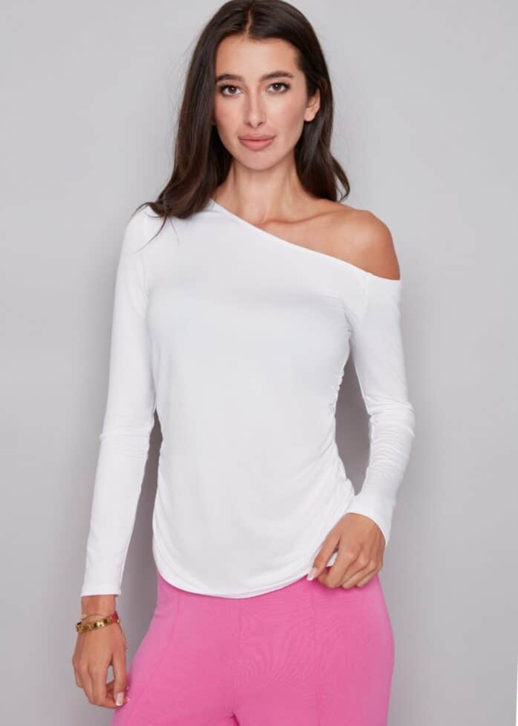 I love Tyler Madison Tyler Madison Claude Drop Shoulder Top - White
