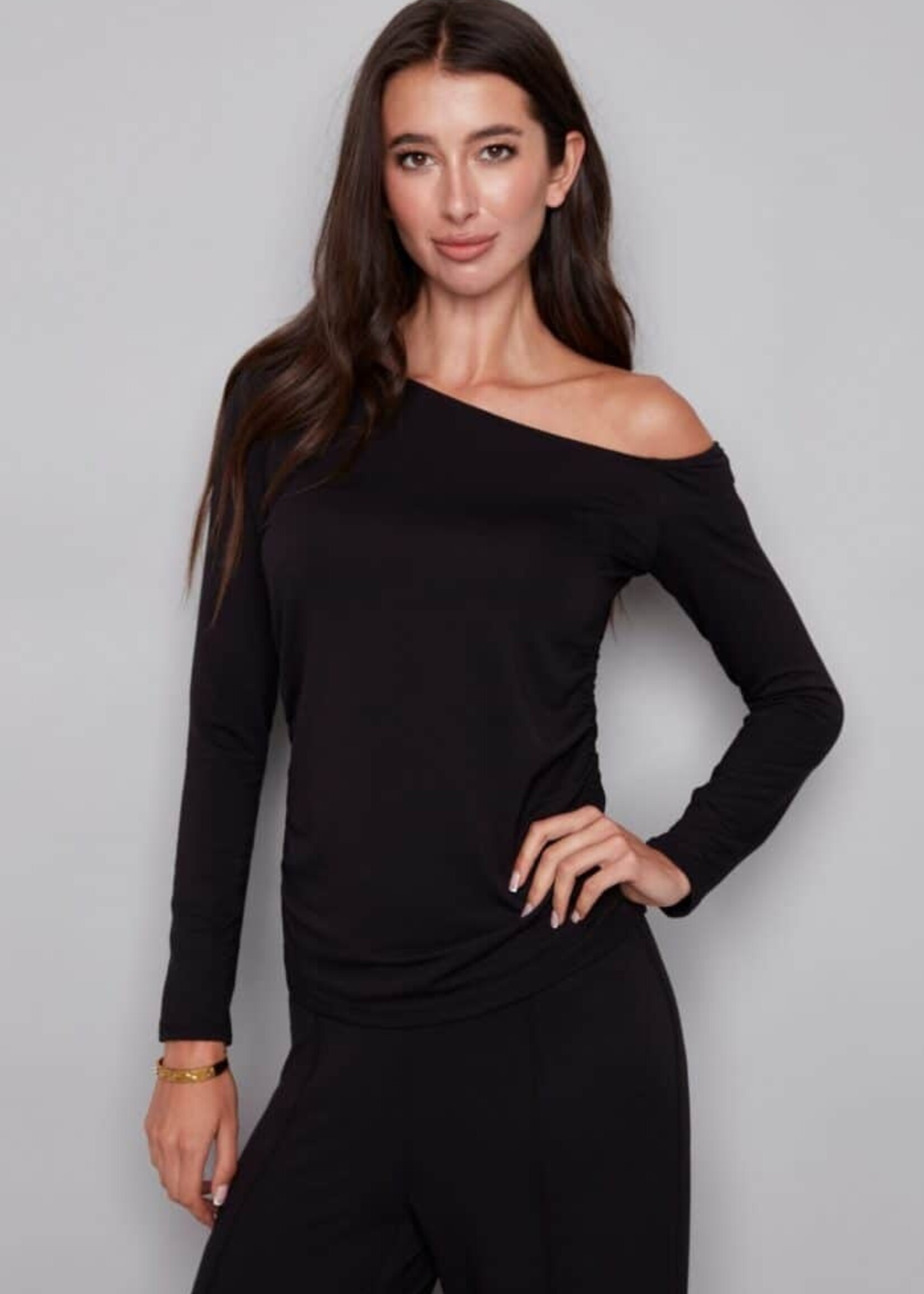 I love Tyler Madison Tyler Madison Claude Drop Shoulder Top - Black
