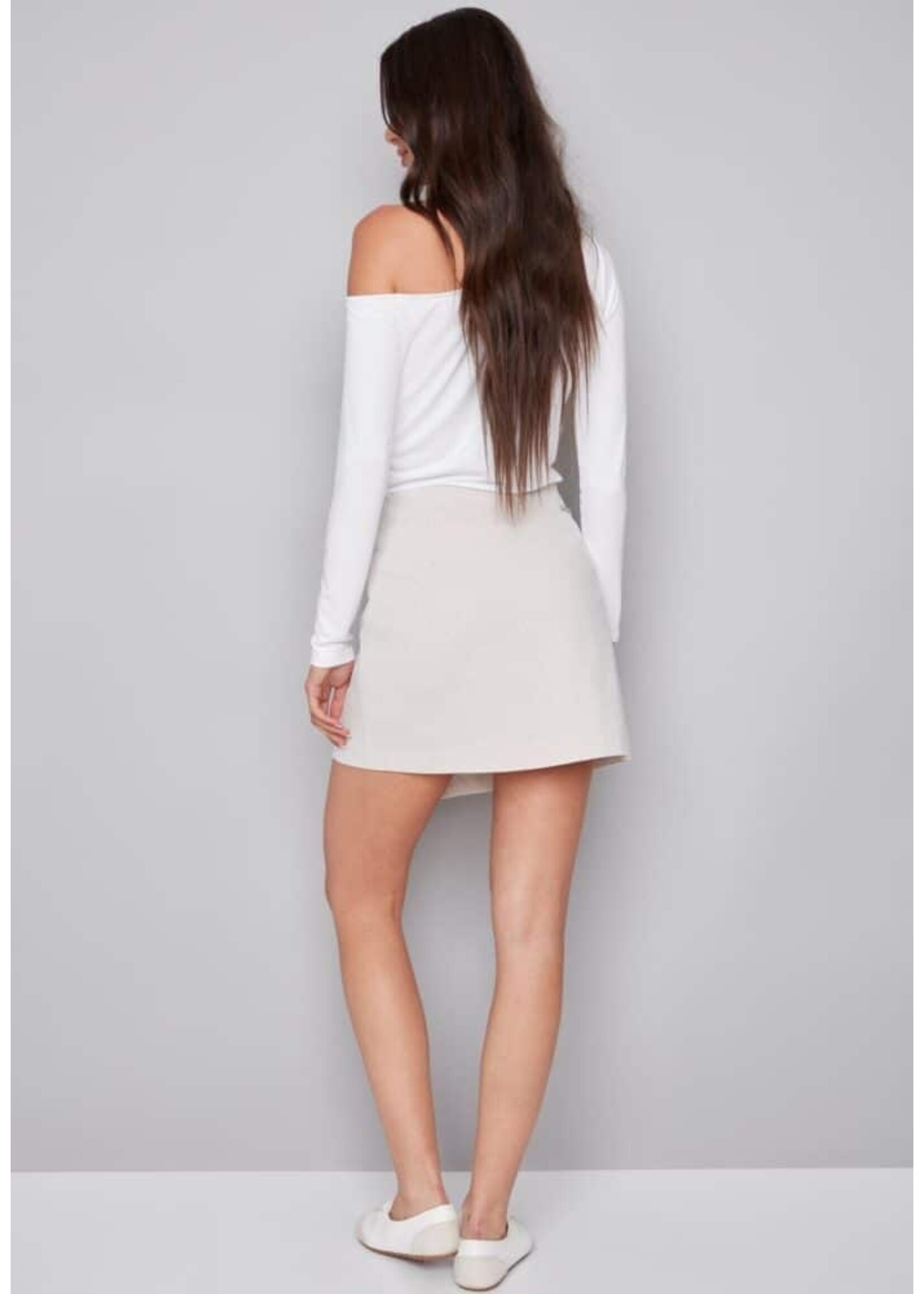 I love Tyler Madison Tyler Madison Shira Techno Skort - Beige Stripe