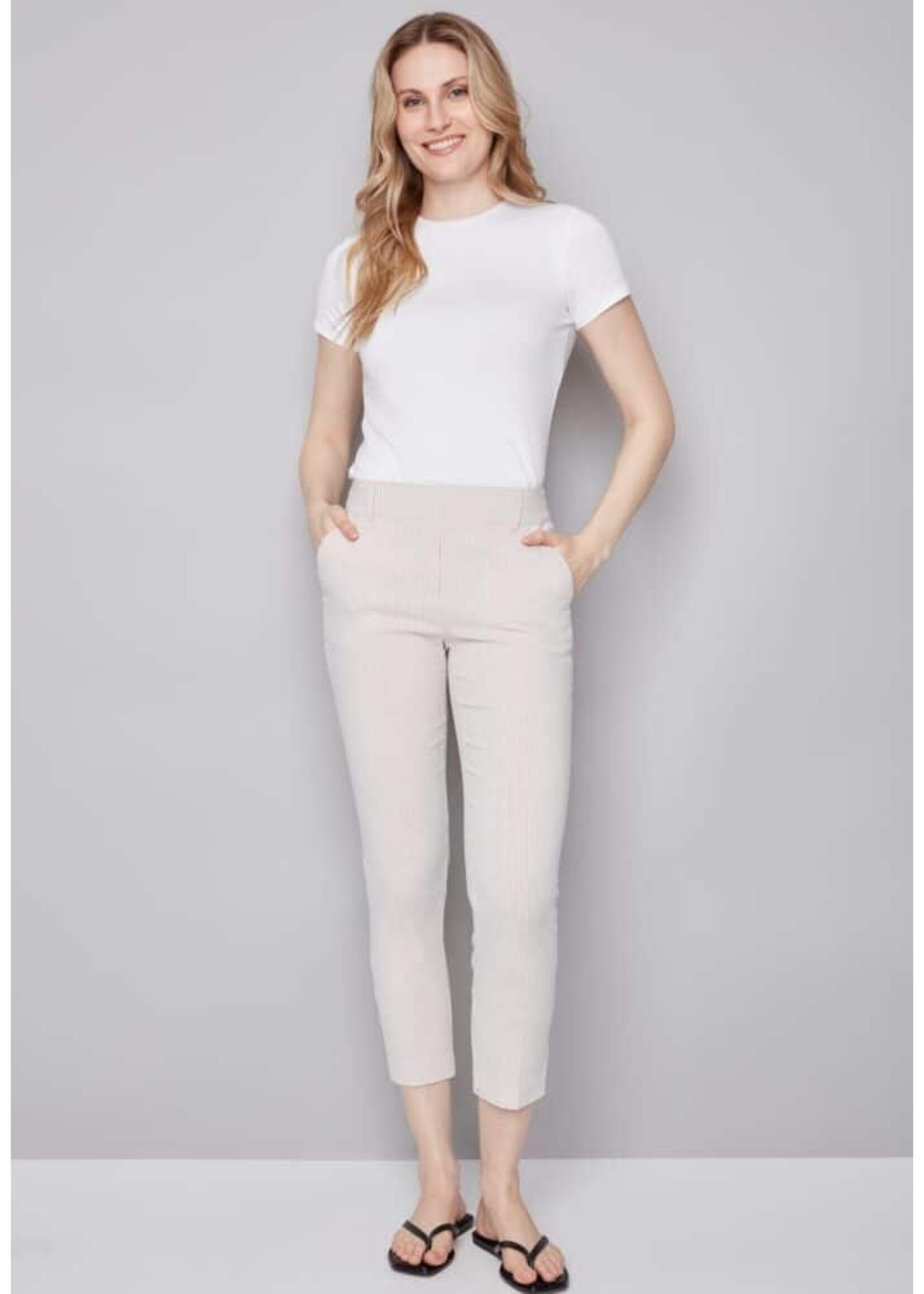 I love Tyler Madison Tyler Madison Chloe Ankle Pant - Beige Stripe