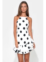 Adelyn Rae Adelyn Rae Brianna Ruffle Dress - White/Black
