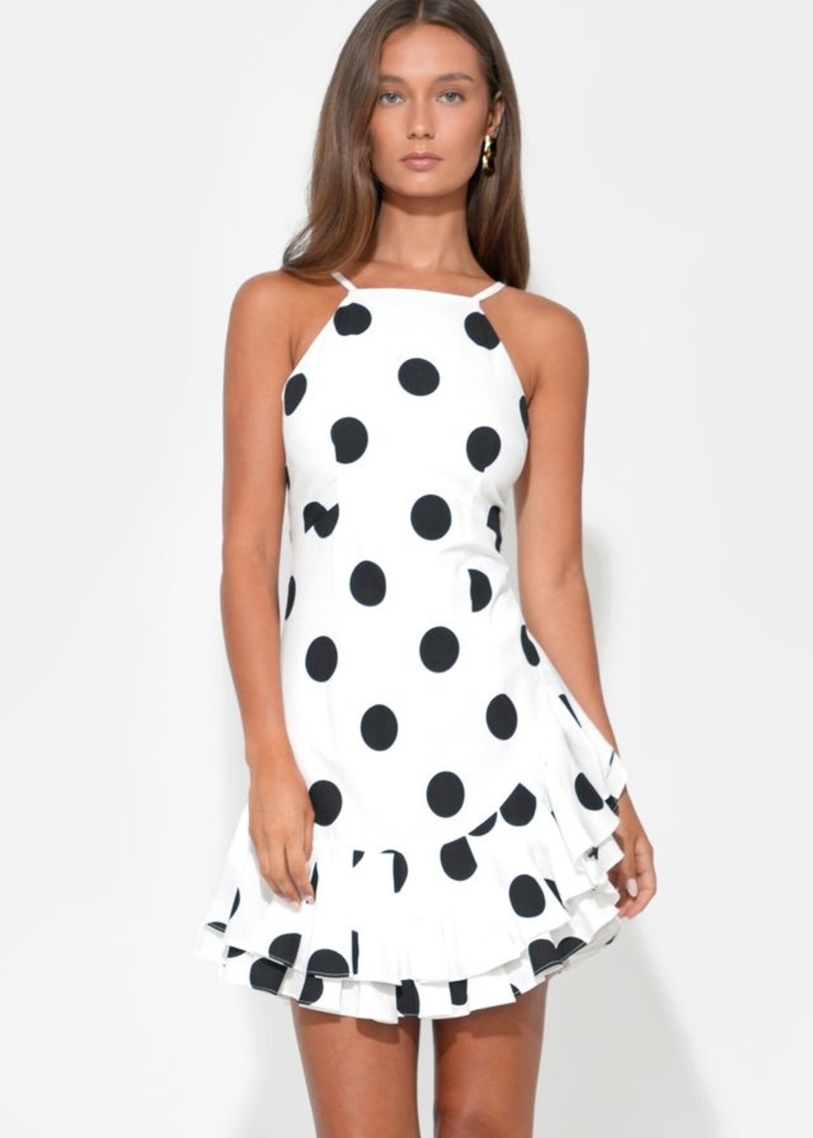 Adelyn Rae Adelyn Rae Brianna Ruffle Dress - White/Black