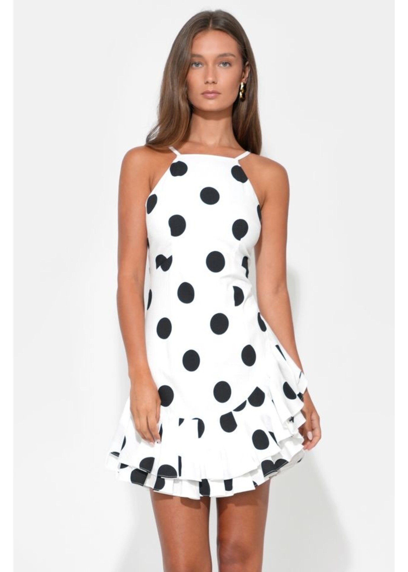 Adelyn Rae Adelyn Rae Robe À Volants Brianna - Blanc/Noir