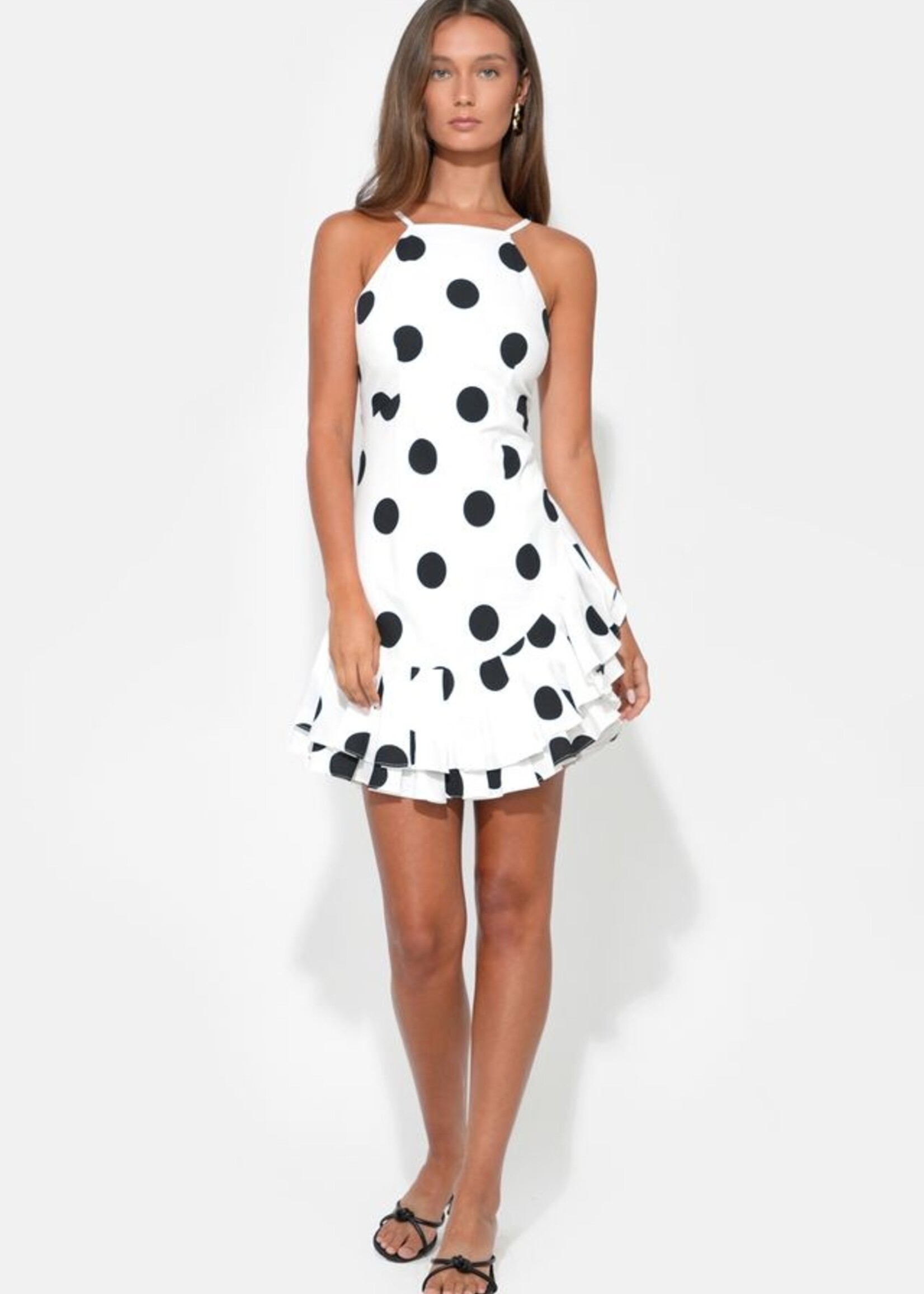 Adelyn Rae Adelyn Rae Brianna Ruffle Dress - White/Black