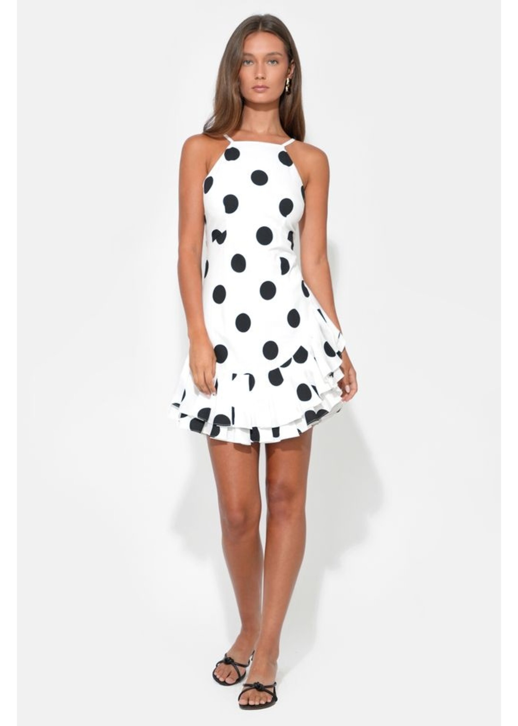 Adelyn Rae Adelyn Rae Brianna Ruffle Dress - White/Black