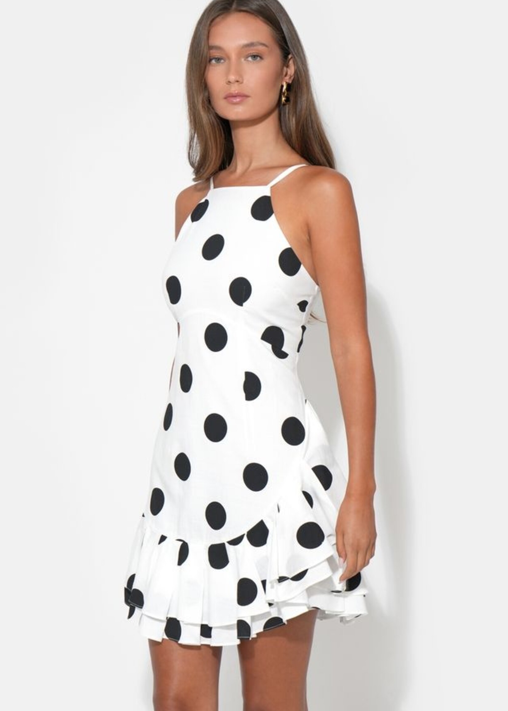 Adelyn Rae Adelyn Rae Brianna Ruffle Dress - White/Black