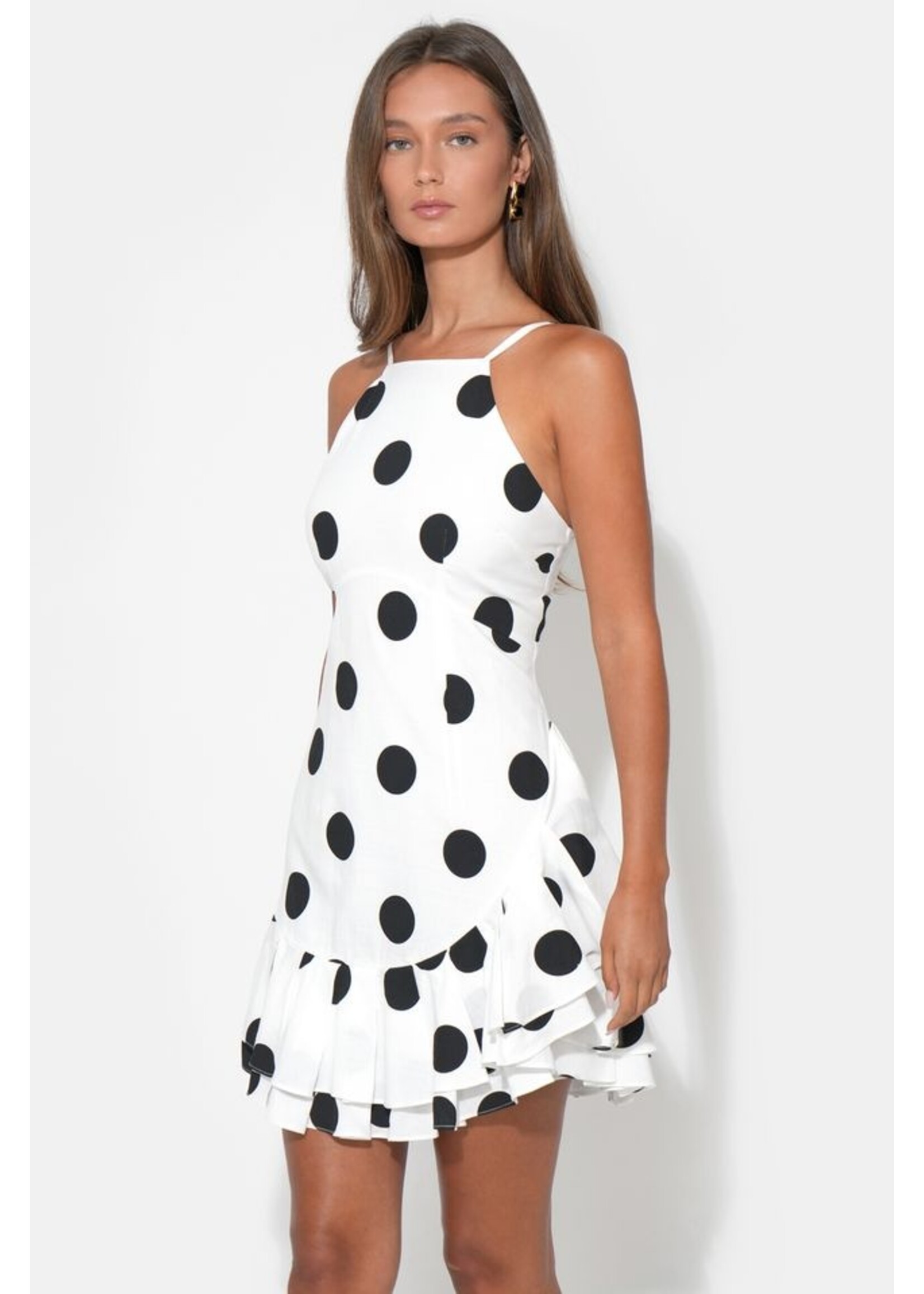 Adelyn Rae Adelyn Rae Robe À Volants Brianna - Blanc/Noir
