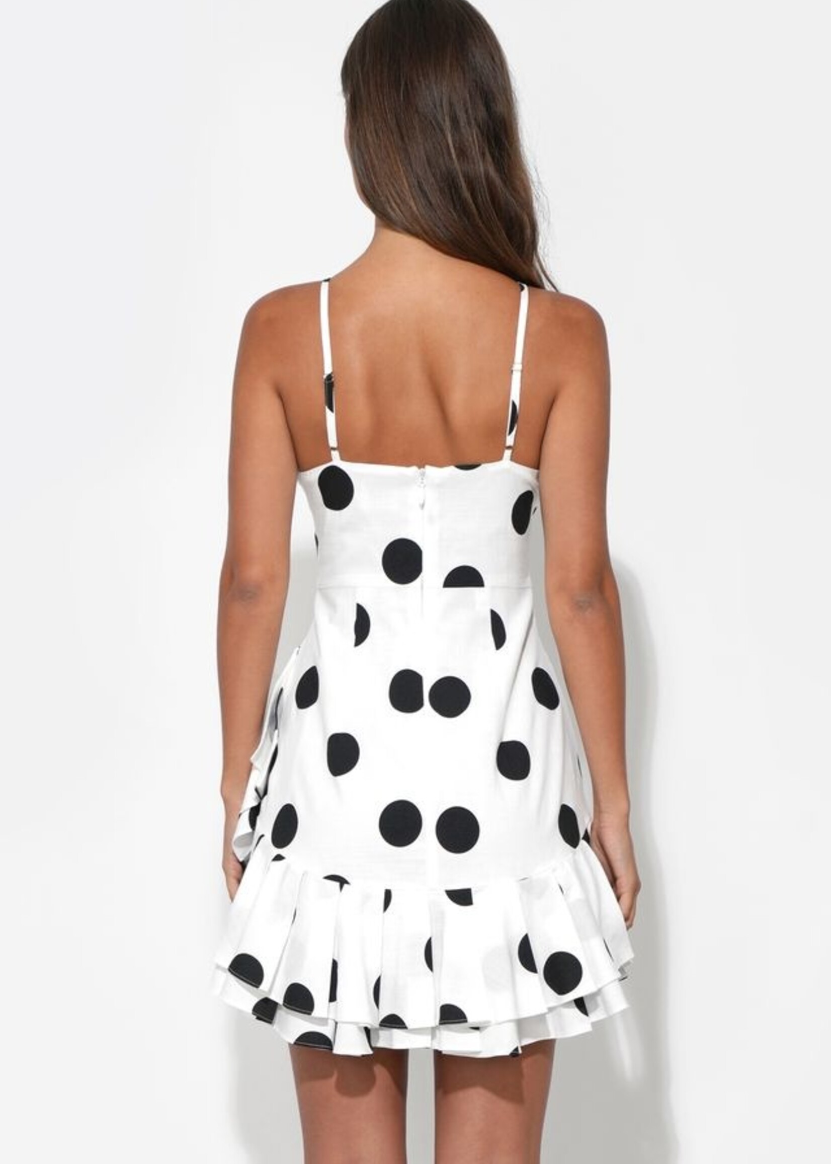 Adelyn Rae Adelyn Rae Brianna Ruffle Dress - White/Black