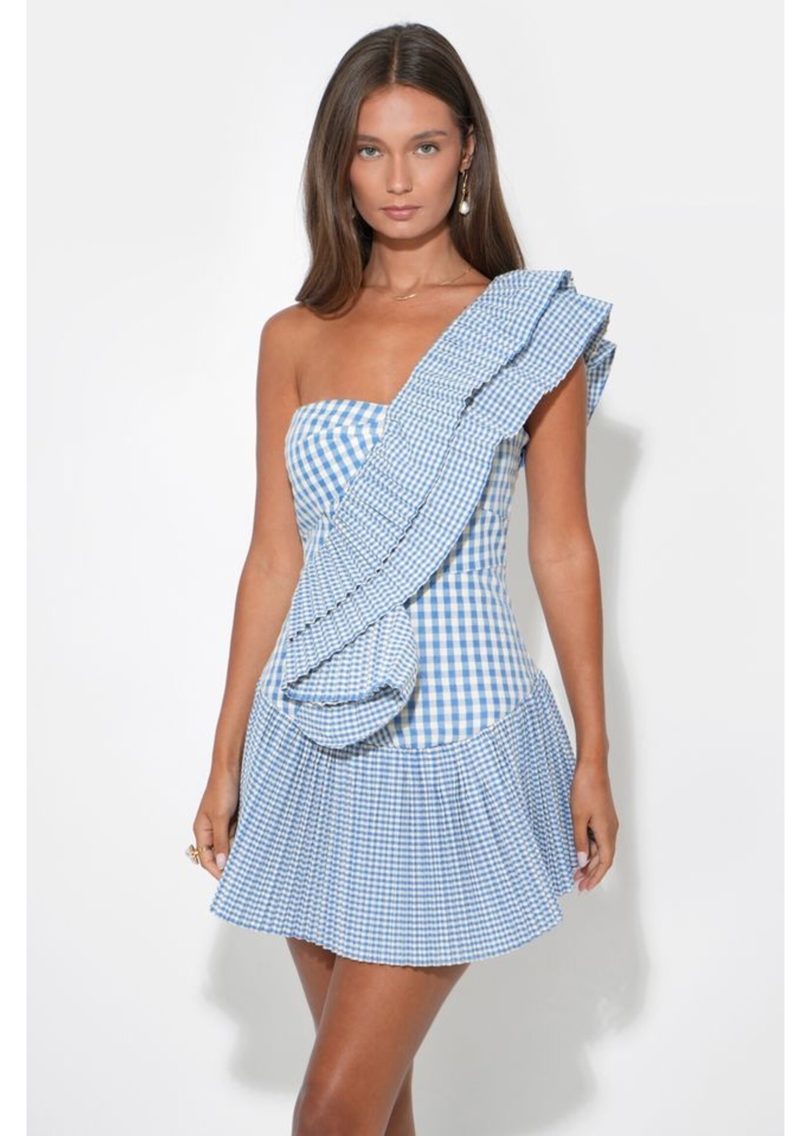 Adelyn Rae Adelyn Rae Ava One Shoulder Dress - Powder Blue