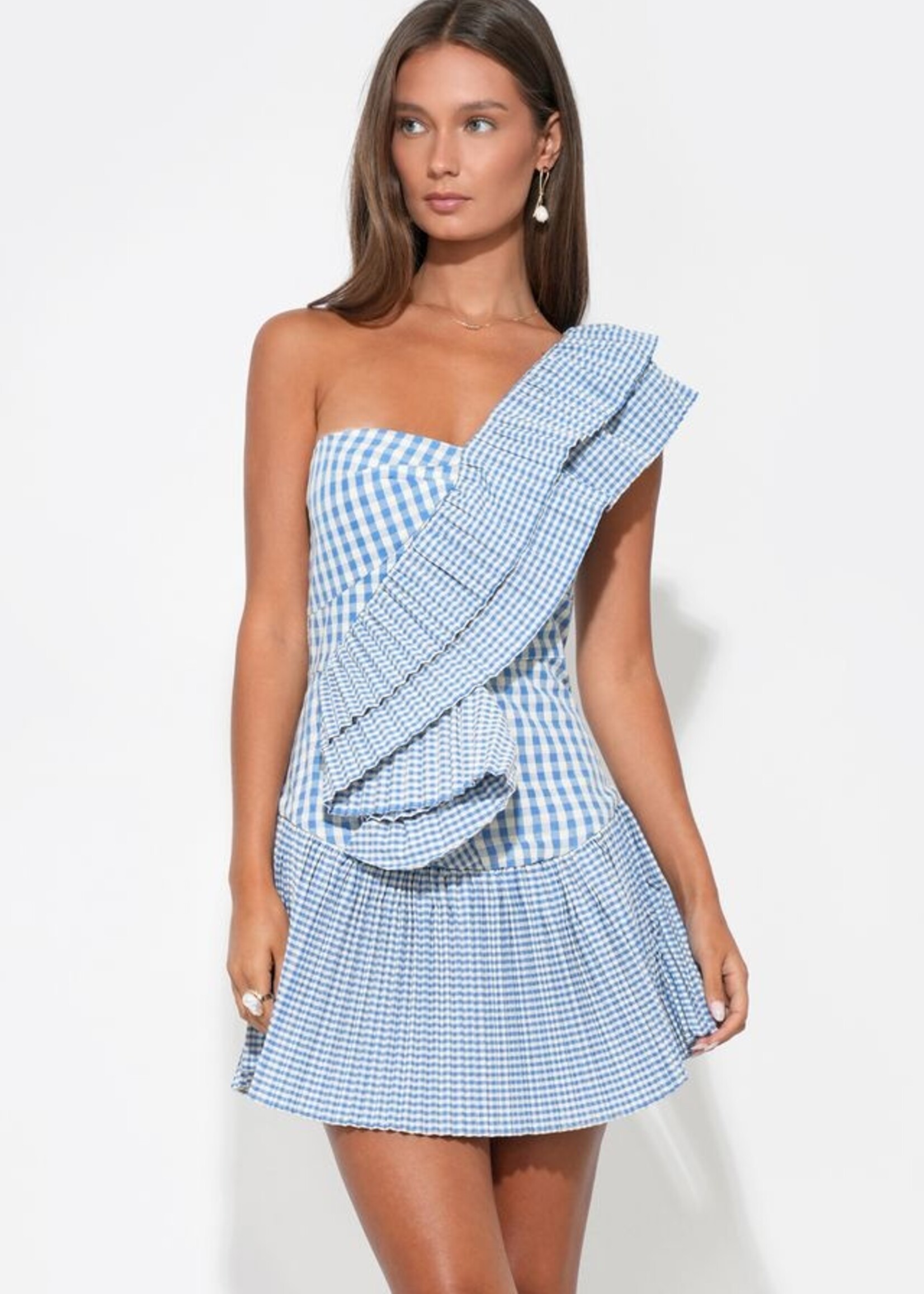 Adelyn Rae Adelyn Rae Ava One Shoulder Dress - Powder Blue