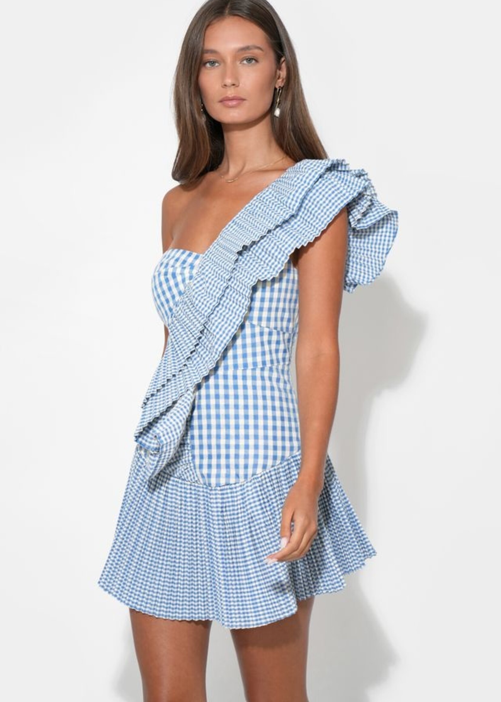 Adelyn Rae Adelyn Rae Ava One Shoulder Dress - Powder Blue