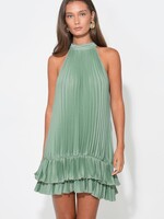 Adelyn Rae Adelyn Rae Brielle Halter Pleated Dress - Sea Jade