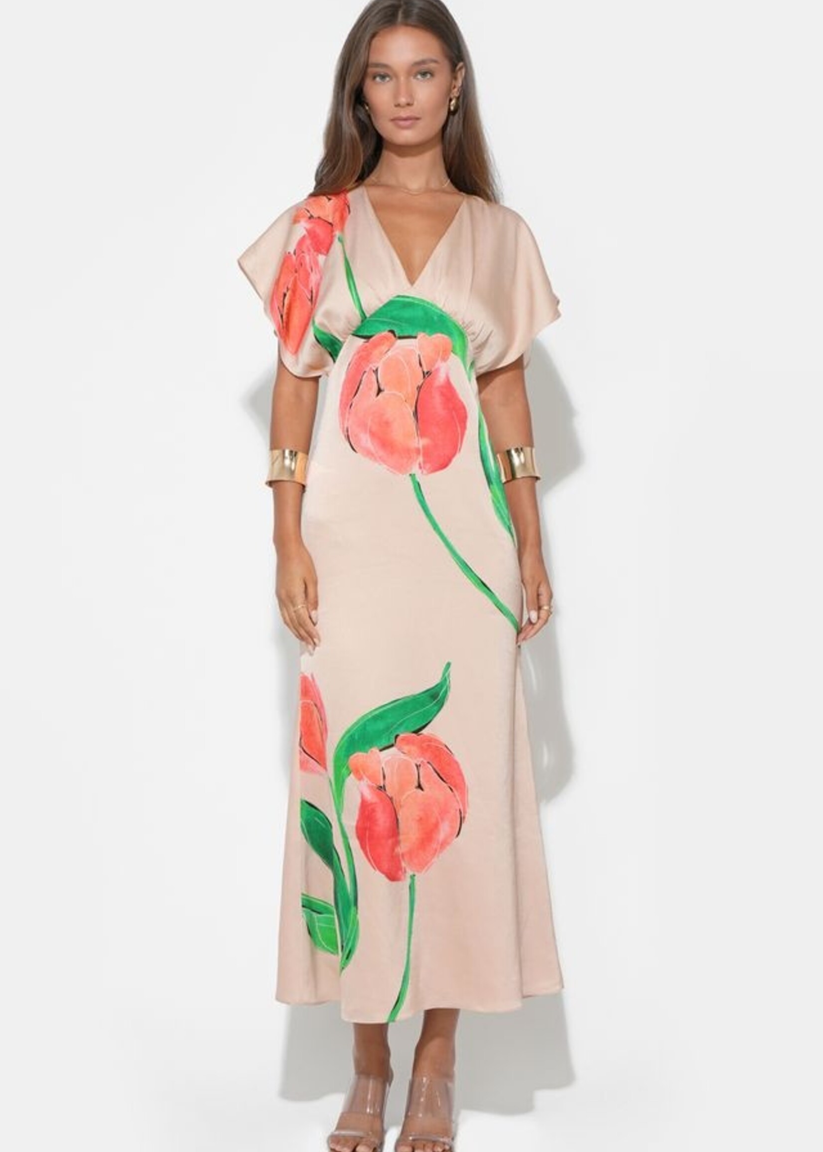 Adelyn Rae Adelyn Rae Madelyn Flutter Sleeve Dress - Floral Print