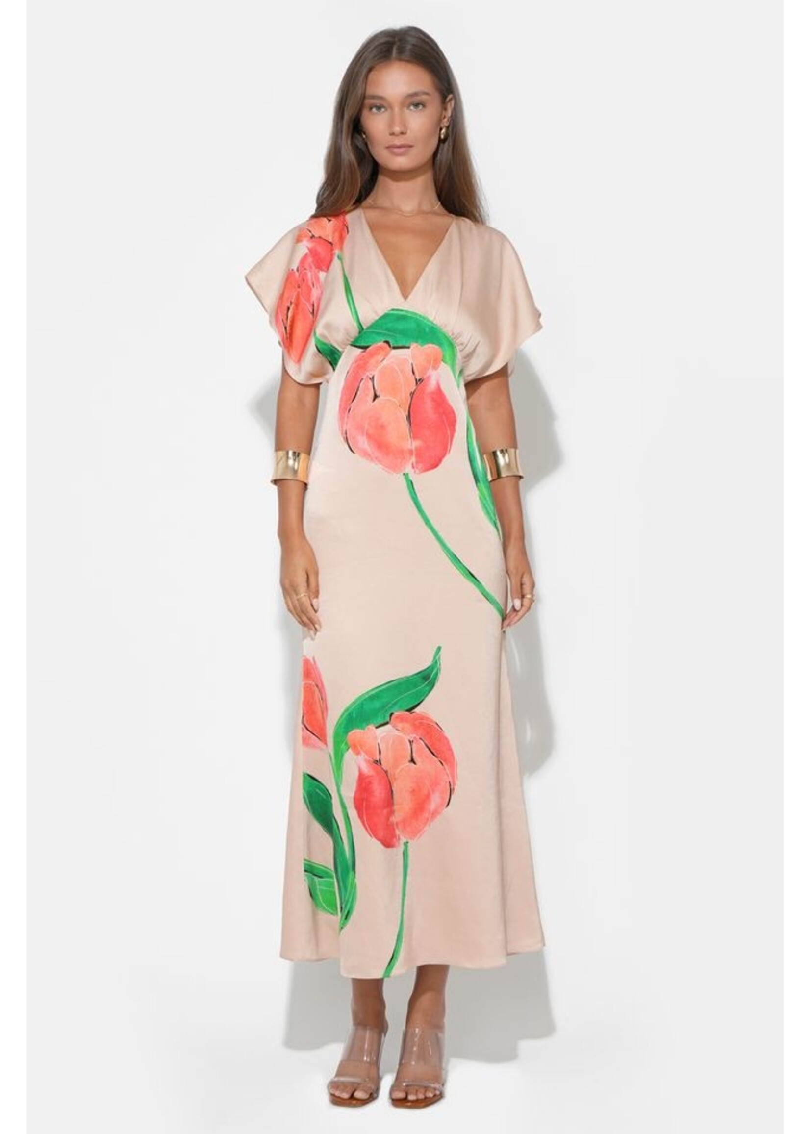 Adelyn Rae Adelyn Rae Robe Madelyn À Manches Papillon - Floral Print