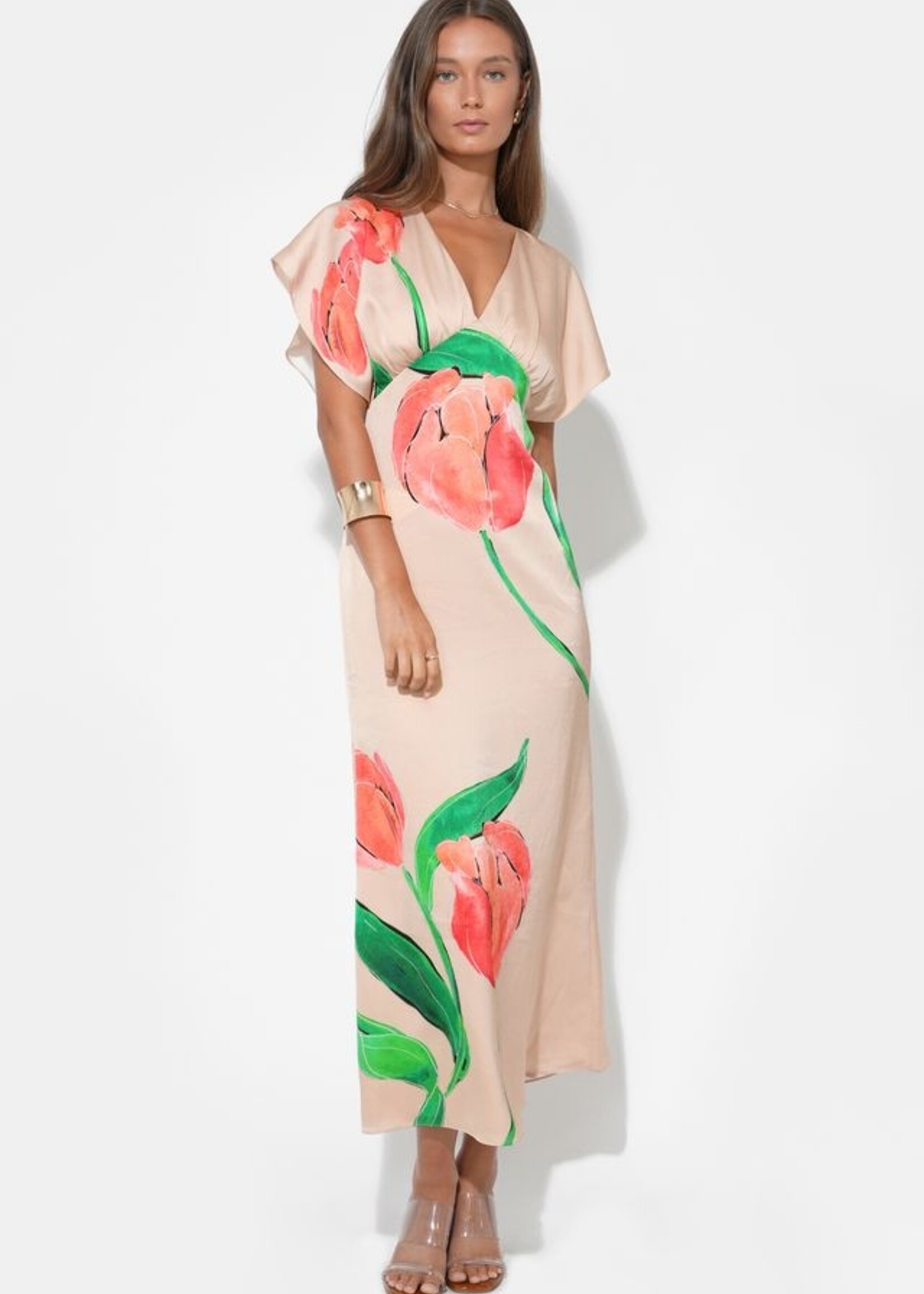 Adelyn Rae Adelyn Rae Madelyn Flutter Sleeve Dress - Floral Print