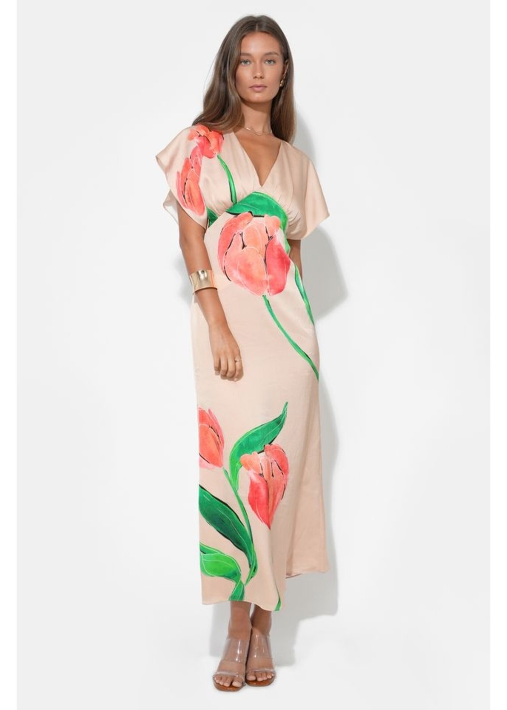 Adelyn Rae Adelyn Rae Robe Madelyn À Manches Papillon - Floral Print