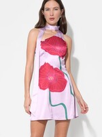 Adelyn Rae Adelyn Rae Kinsley Scarf Neck Dress - Lilac/Red