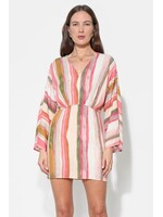 Adelyn Rae Adelyn Rae Julianna Dolman Sleeves Dress - Red/Natural