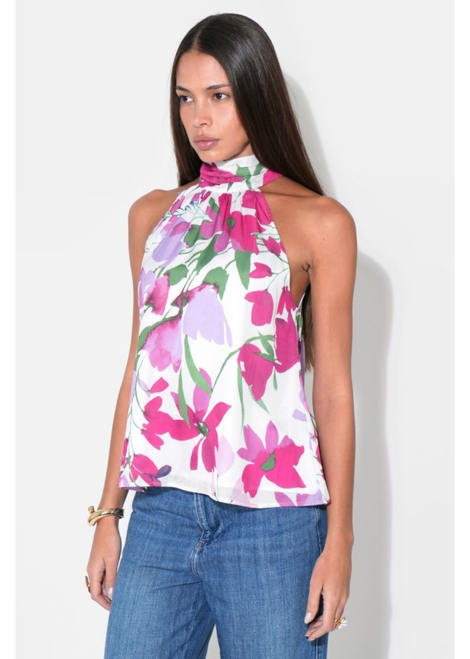 Adelyn Rae Adelyn Rae Ashley Halter Top - White/Lavender