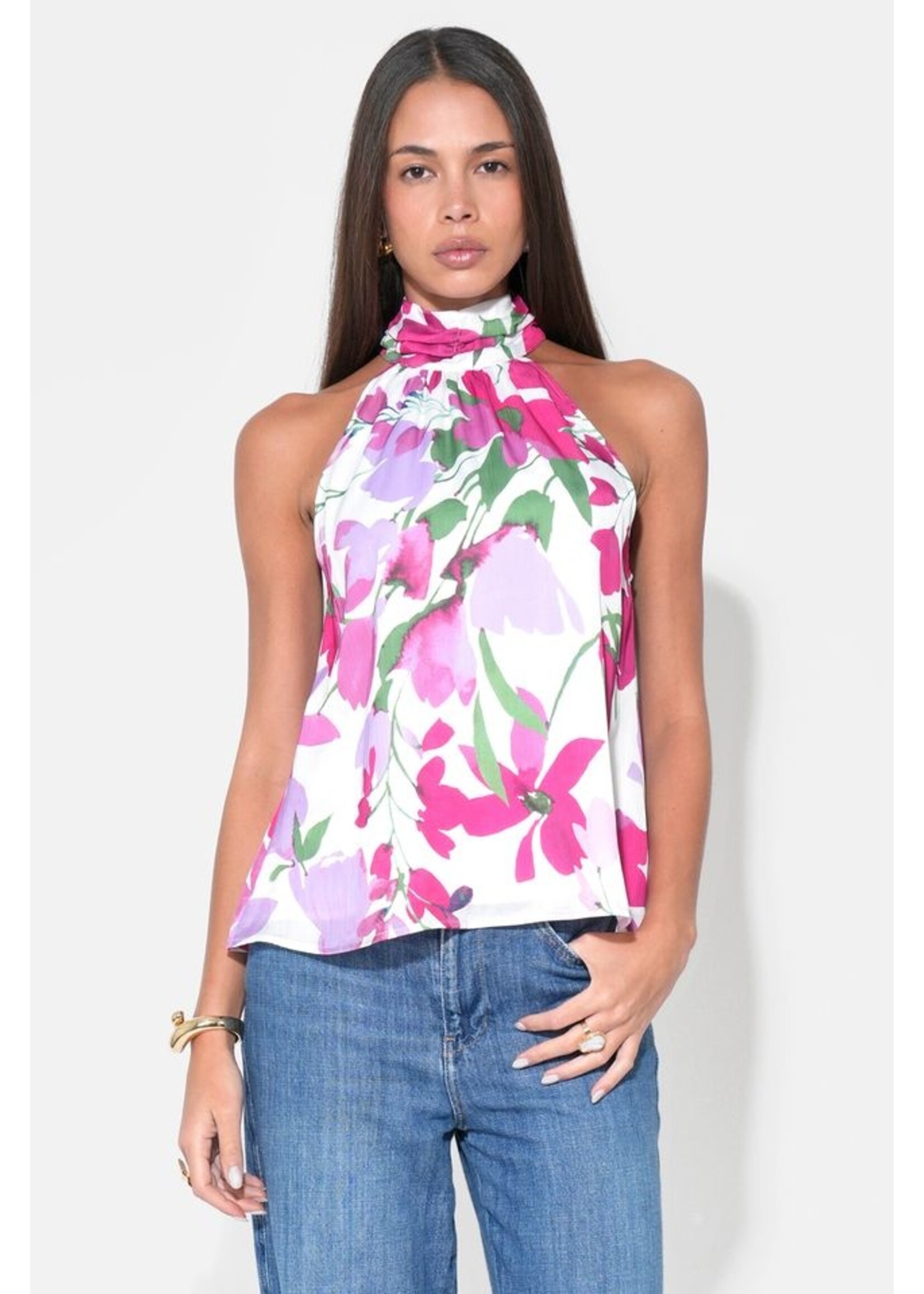 Adelyn Rae Adelyn Rae Ashley Halter Top - White/Lavender